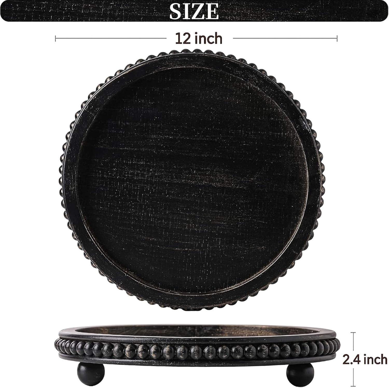 Wooden Decorative Tray / Black