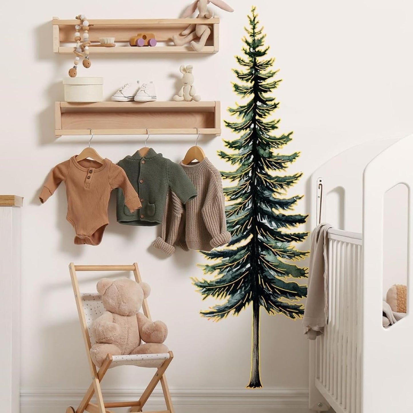 Pine Tree Wall Decal / Green / 11.8*35.4inch