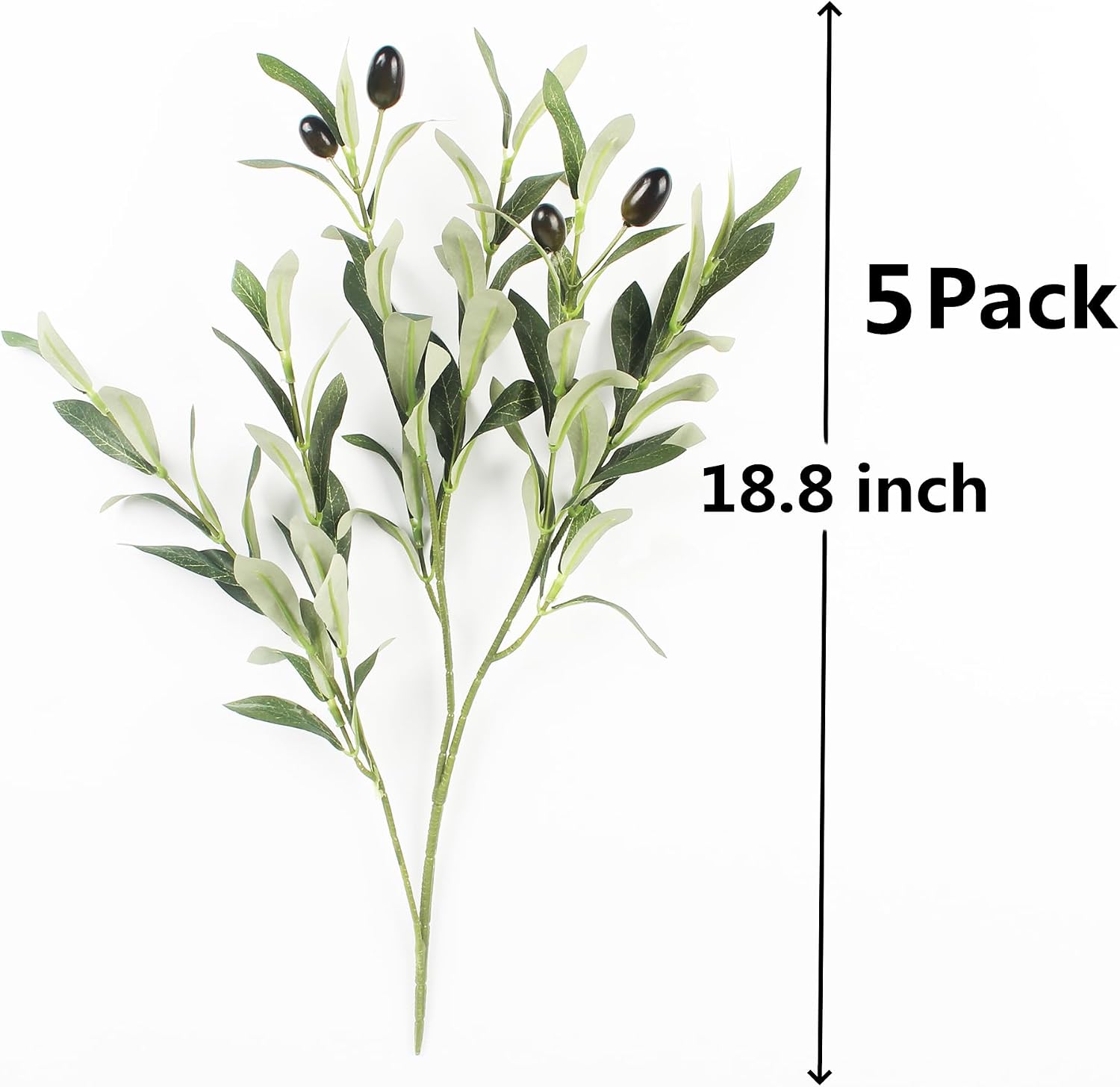 Artificial Olive Plants Fake Olive Silk Tree Faux Olive Plants / 18.8 Inch / Set of 5