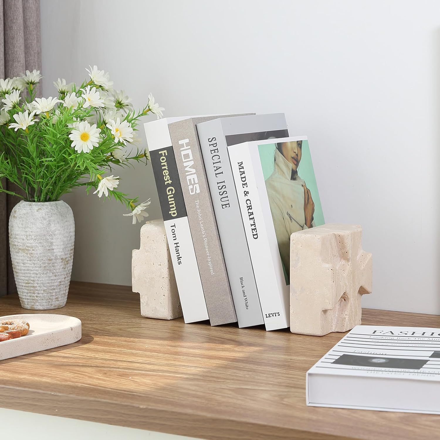 Modern Aesthetic Book Holder/Stopper / Square-beige