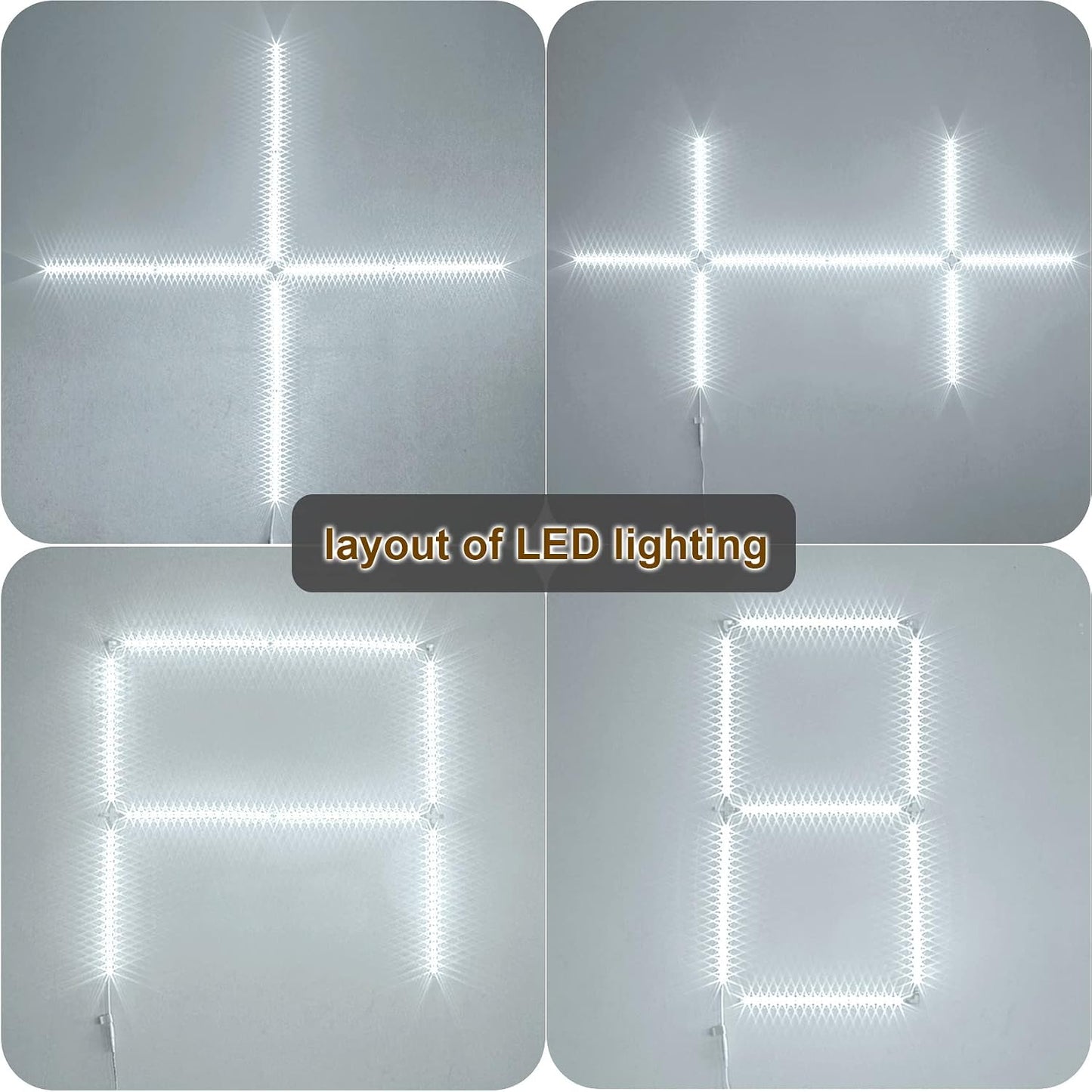 WOBANE LED Display Light Kit, Set of 8x12 inch LED Strip Bar, 6000K White | 24W Adapter,1200lm,Cabinet Lighting for