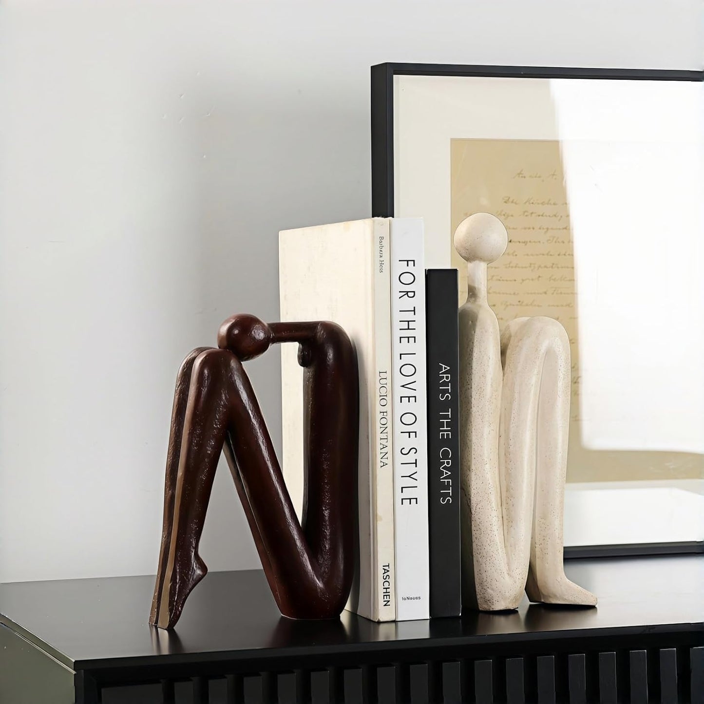 Abstract Thinker Modern Minimalist Decorative Sculpture Bookends / A2