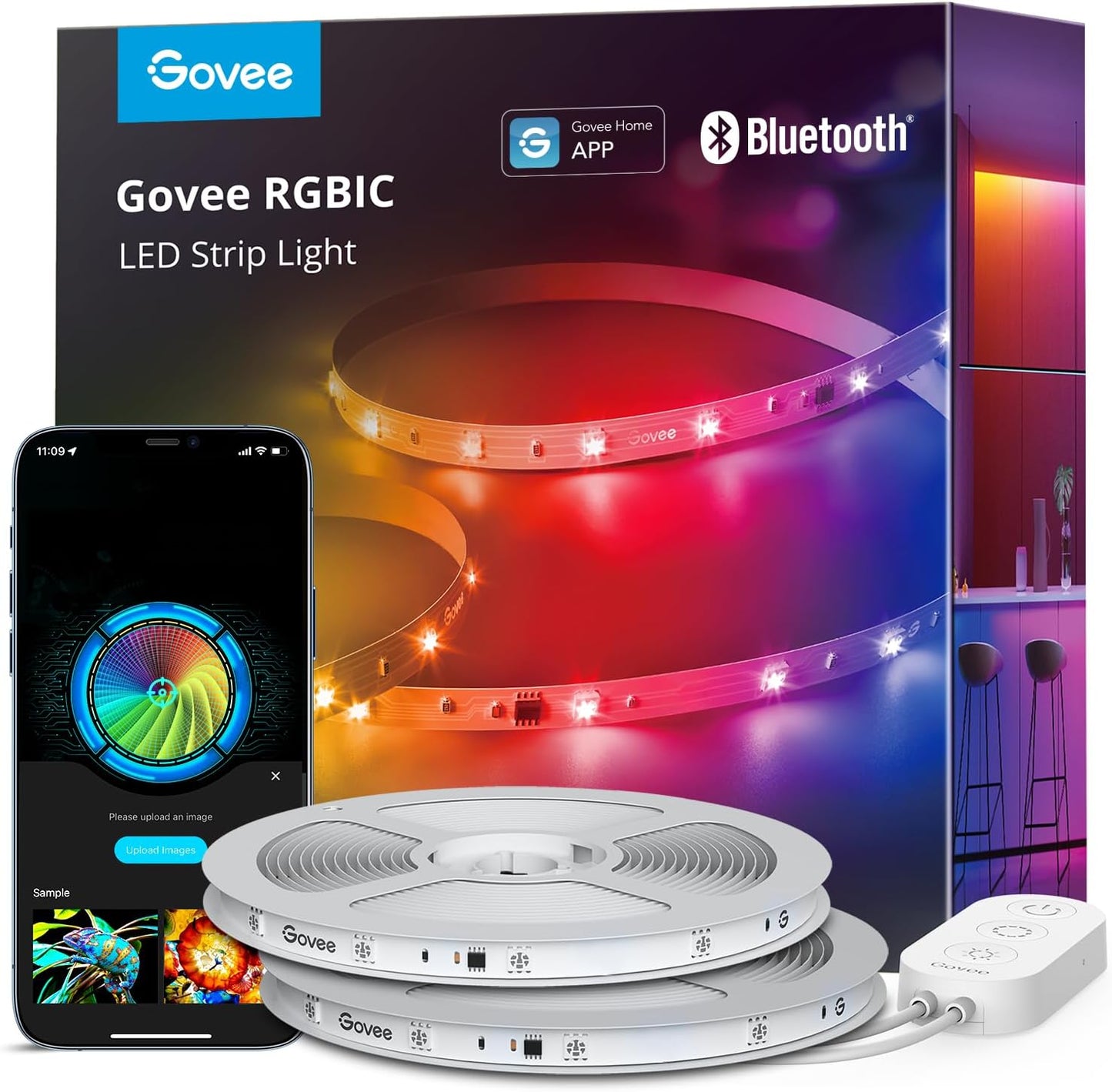 Govee 100ft RGBIC LED Strip Lights, LED Lights for Bedroom, APP Control