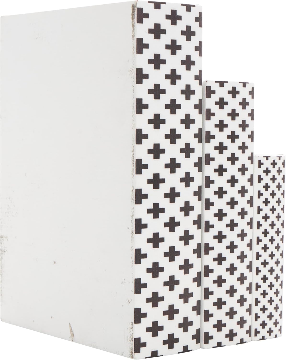 Love Faux Storage Book Book Shaped Boxes / White / 10.65", 8", 6"H