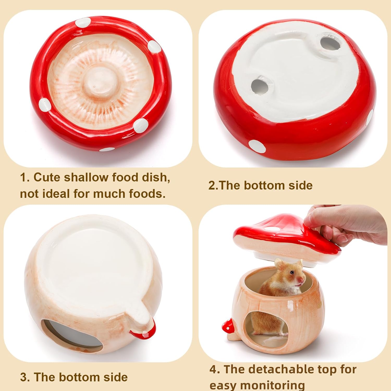 Stand / Ceramic Hamster Hideout / Set of 3