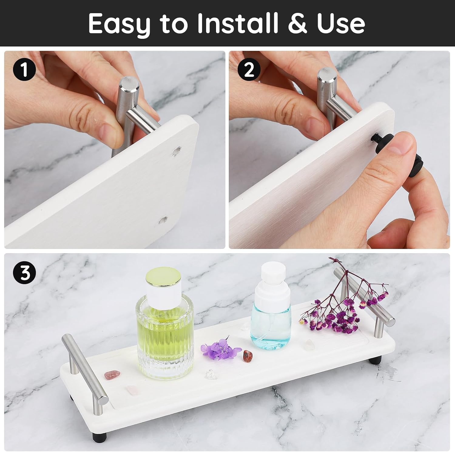 in Stone Drying Tray / White-silver / 12.2 x 3.9 x 2.5