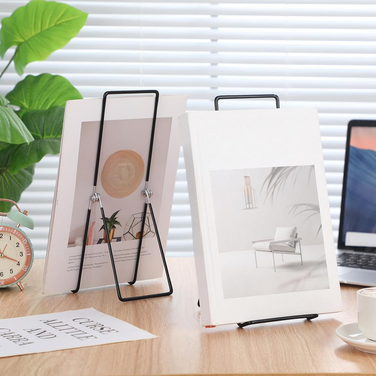6 Pack 11.8 Inch Large Metal Book Stand for Display Adjustable Display Holder Easel Collector Stand for Home Office