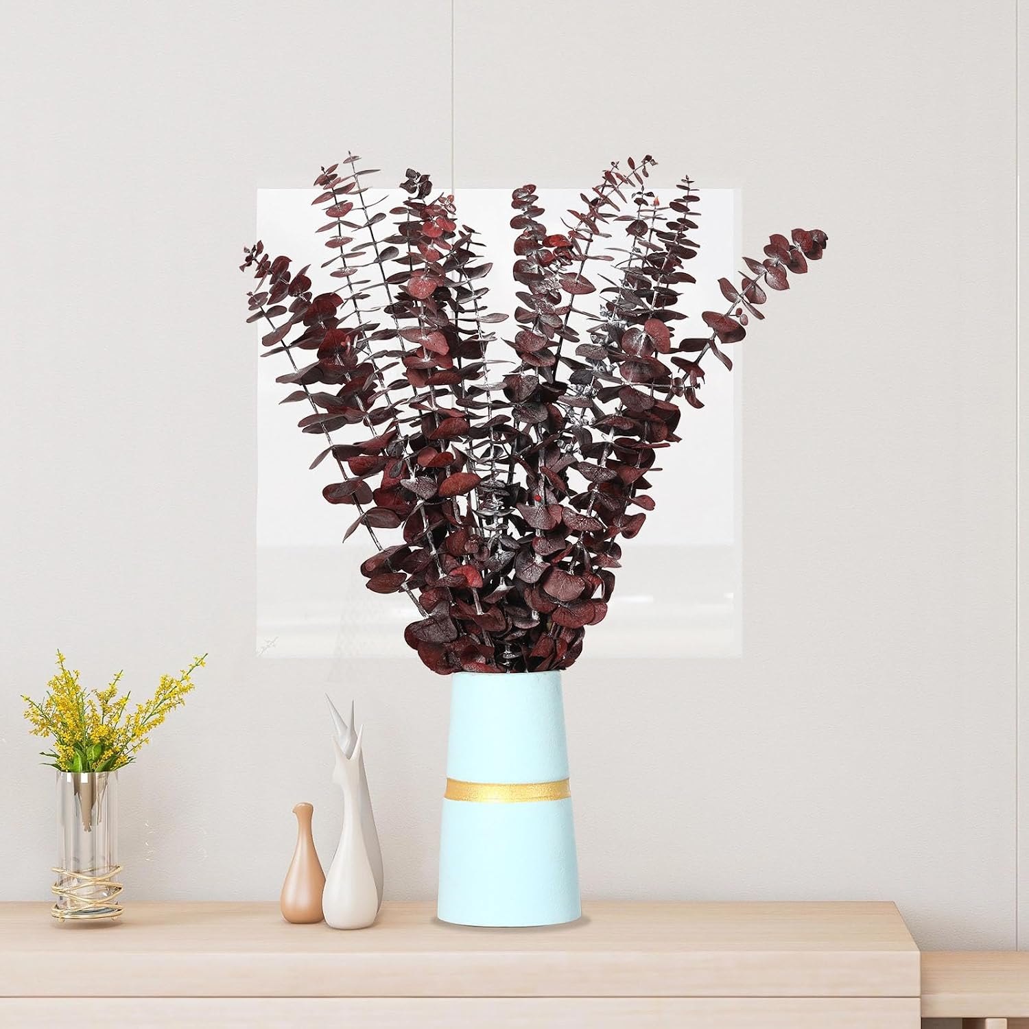 17'' Natural Real Live Eucalyptus Leaves Branches Hanging Shower / Red / Set of 20