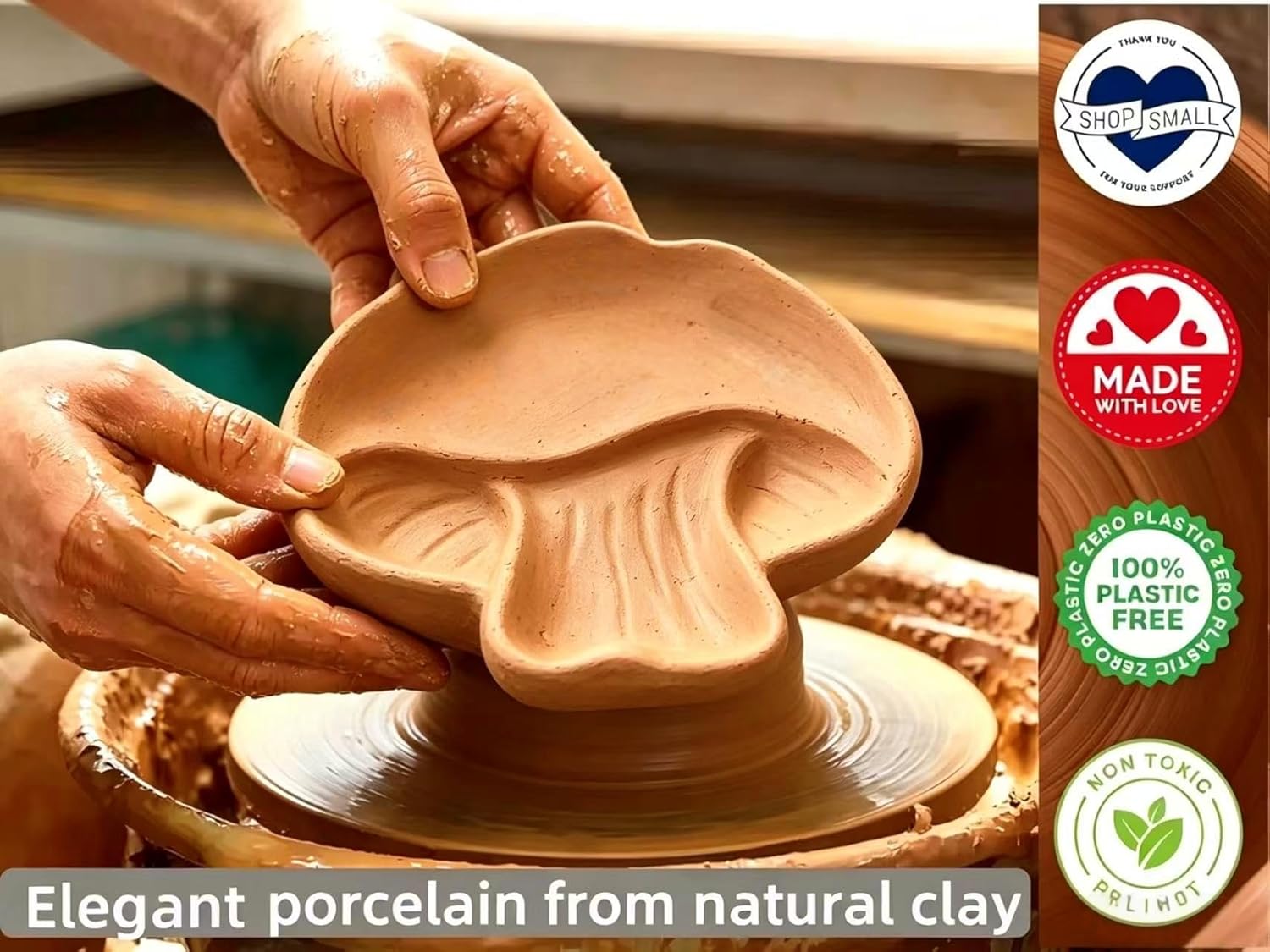 Ceramic Spoon Rest for Stove Top & Kitchen Counter Spoon Holder for Stove & Cooking / Rustic Brown