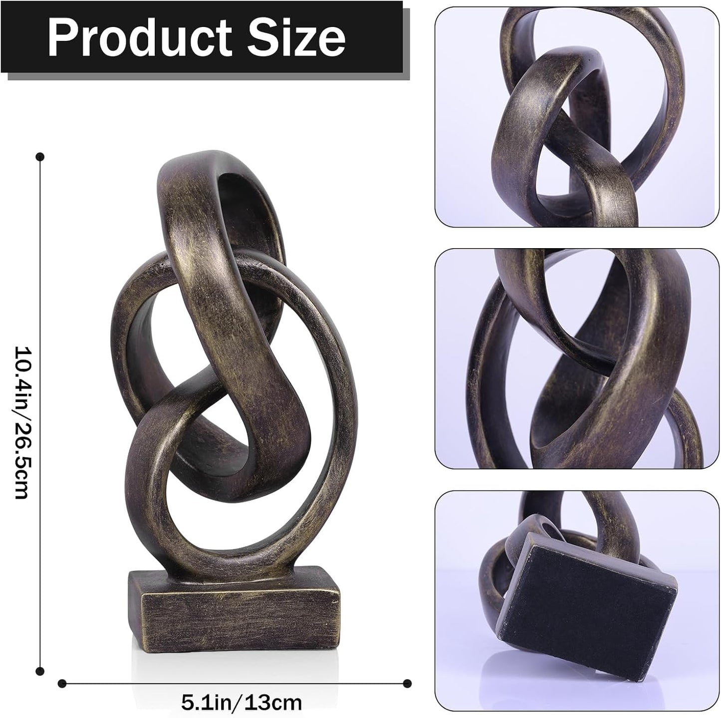 Abstract Rope Knot Statue / Bronze