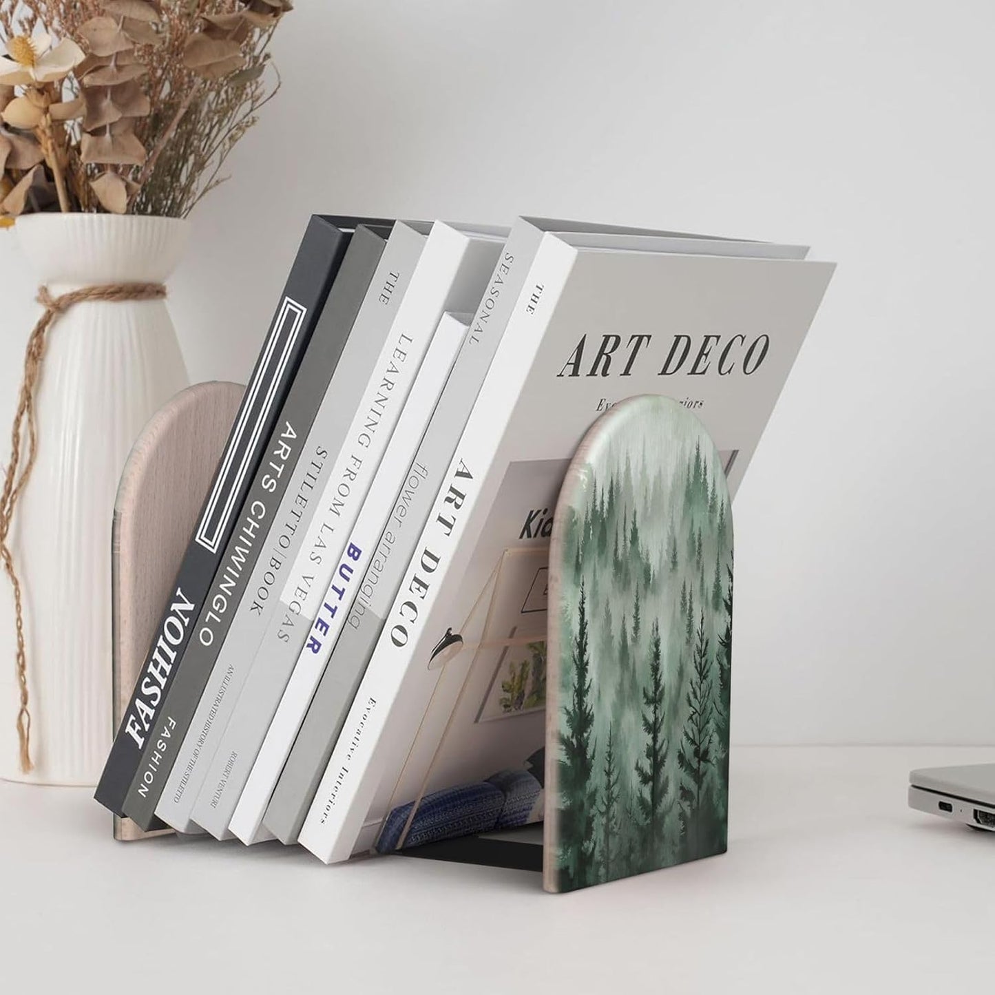 Tree Bookends Decorative Book Ends / Green
