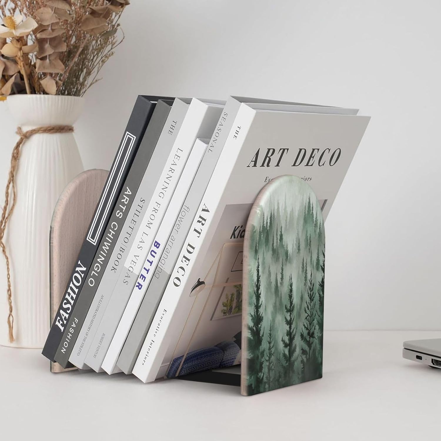 Tree Bookends Decorative Book Ends / Green