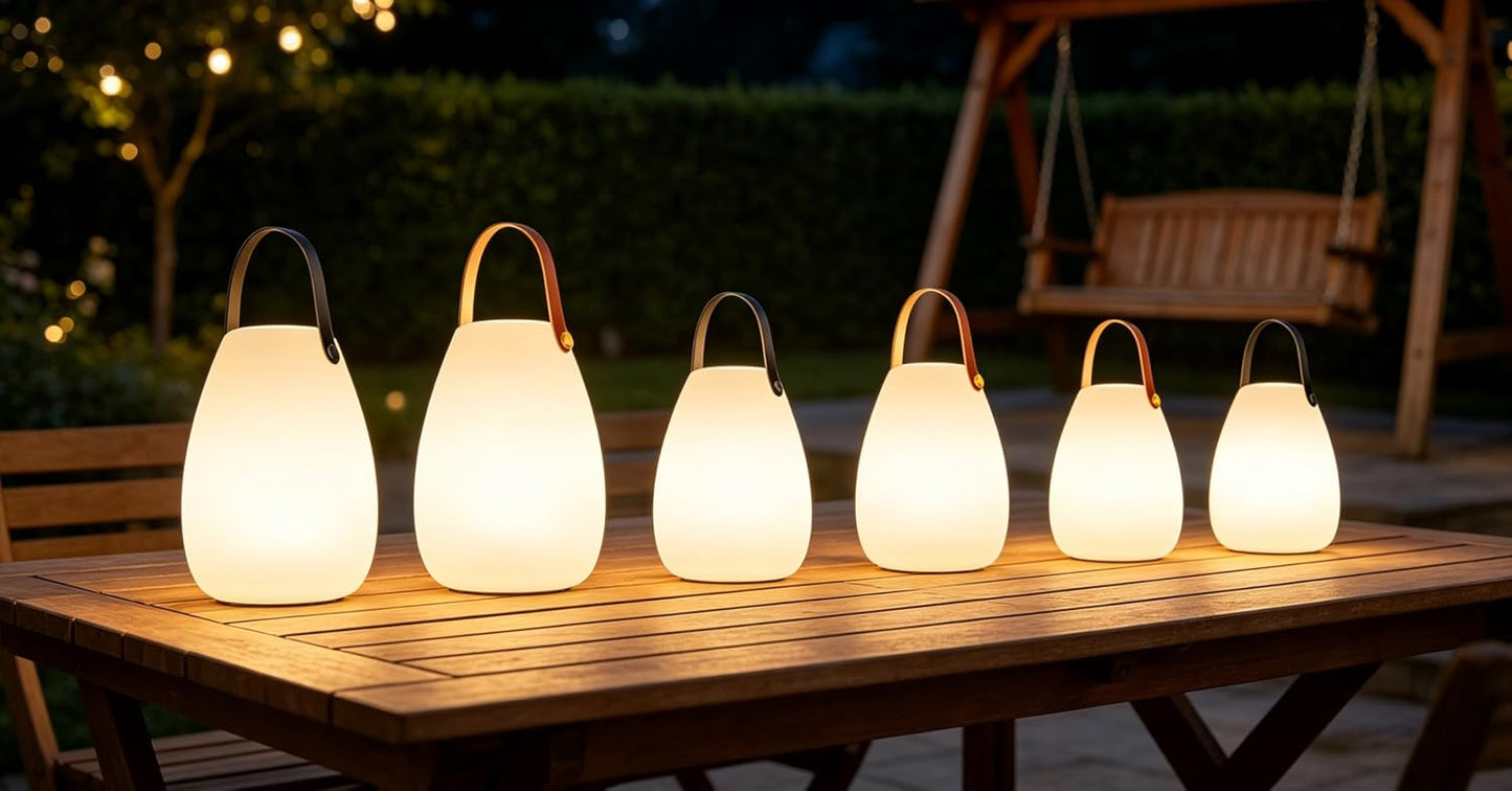 uuffoo 2 Pack Rechargeable Portable Table Lamp with Remote | Cordless RGB Lantern, Decorative LED Night Light, IP44