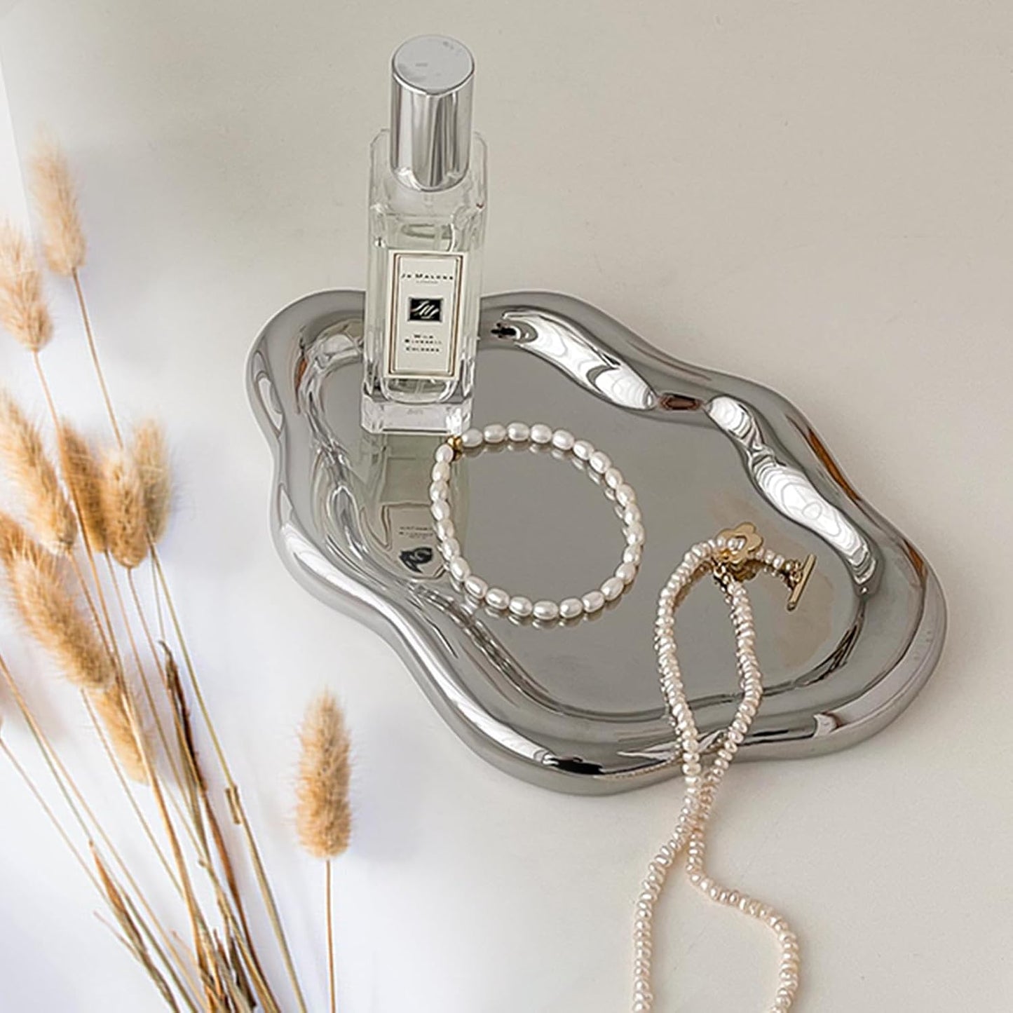 Jewelry Tray Trinket Dish / Silver