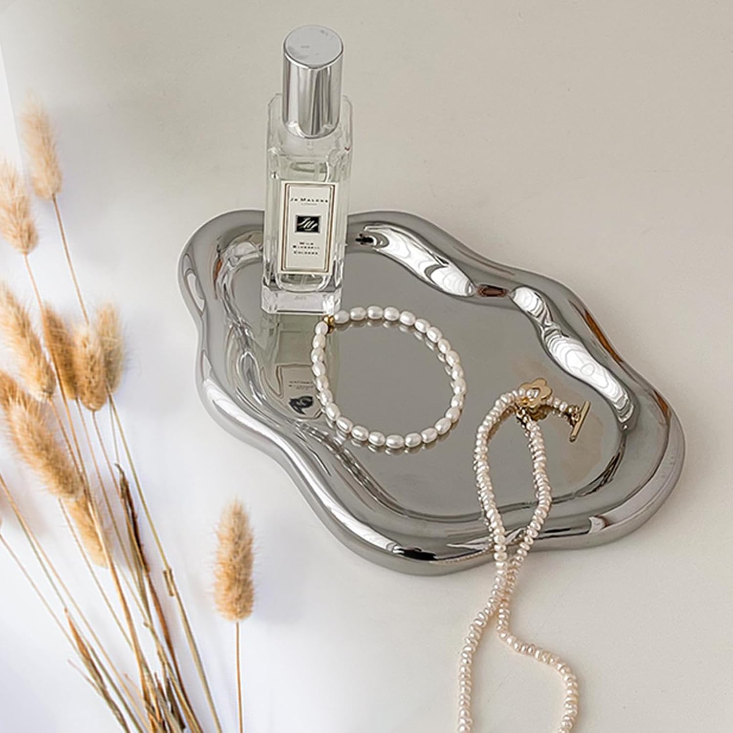 Jewelry Tray Trinket Dish / Silver