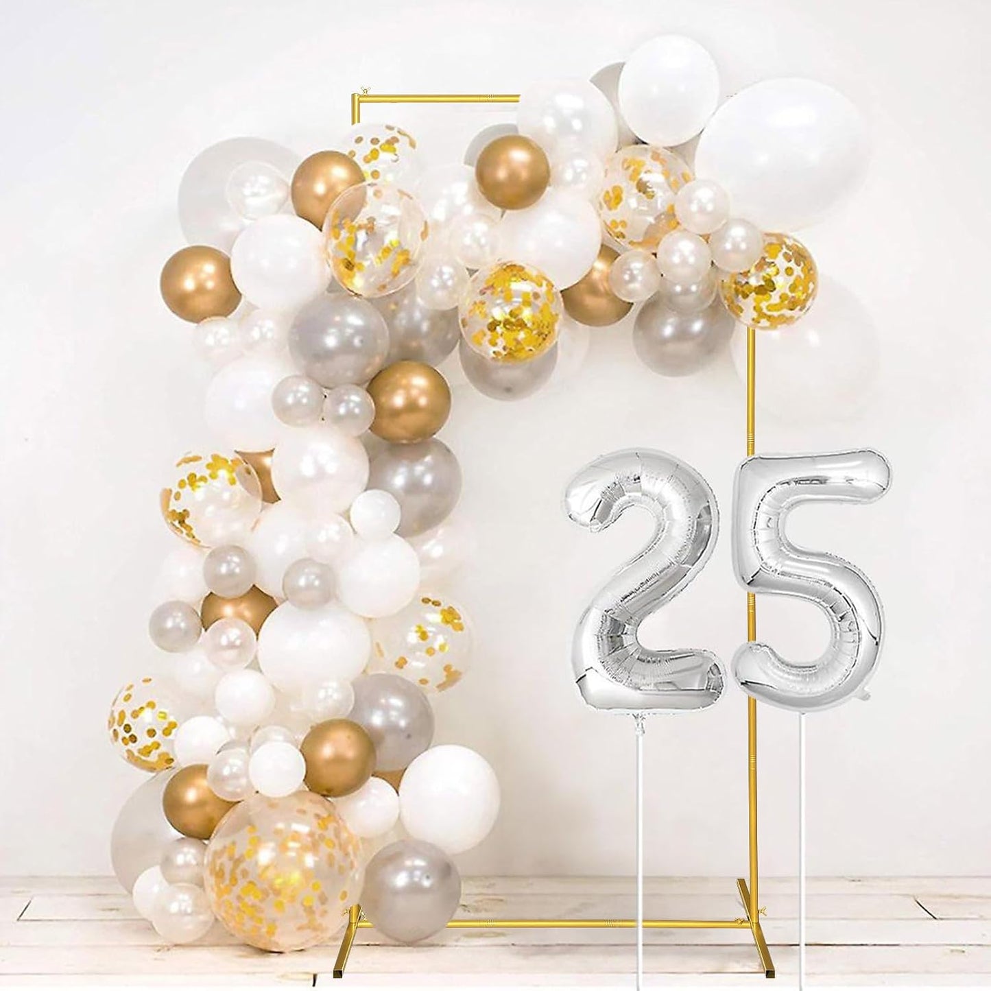 Metal Wedding Arch Backdrop Stand FT Square Balloon Arch Frame / 6.6FT X3ft / Gold / 6.6 x 3.3