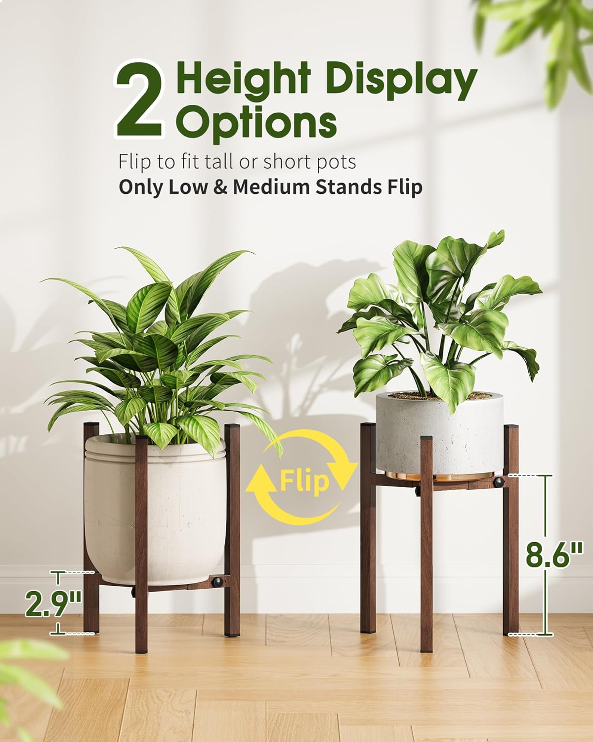 Plant Stand Indoor 3 Pack, Metal Modern Indoor Plant Stand Adjustable, Heavy Duty Single Plant Stands Outdoor Corner