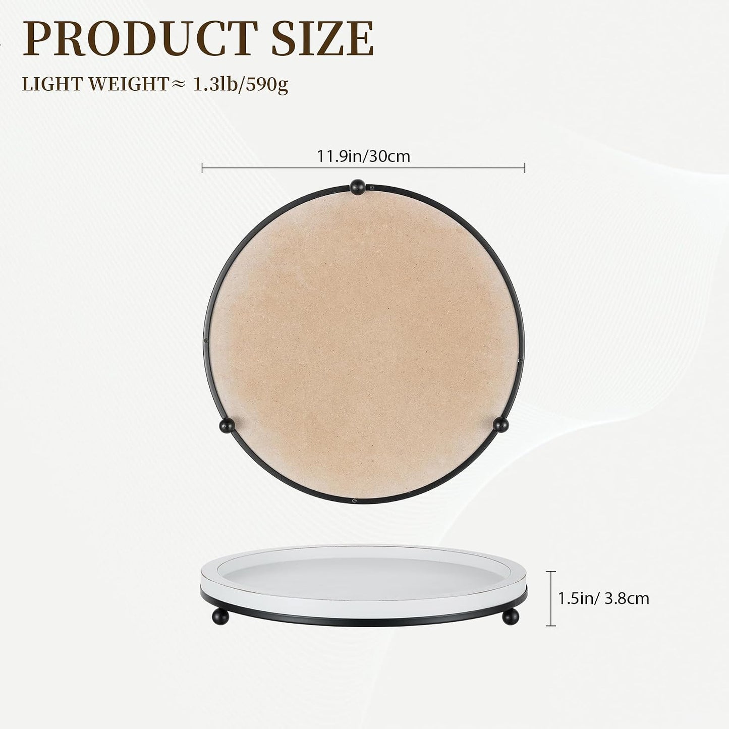 Decorative Tray / Round Ottoman Trays / White-2