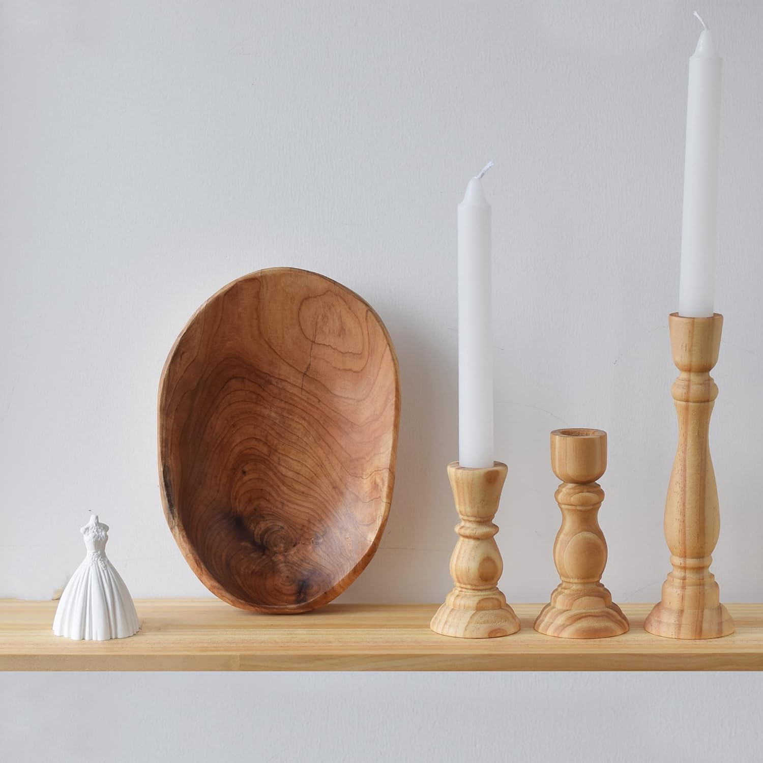 Small Hand-Carved Wooden Dish / 7-10 Inches / Natural