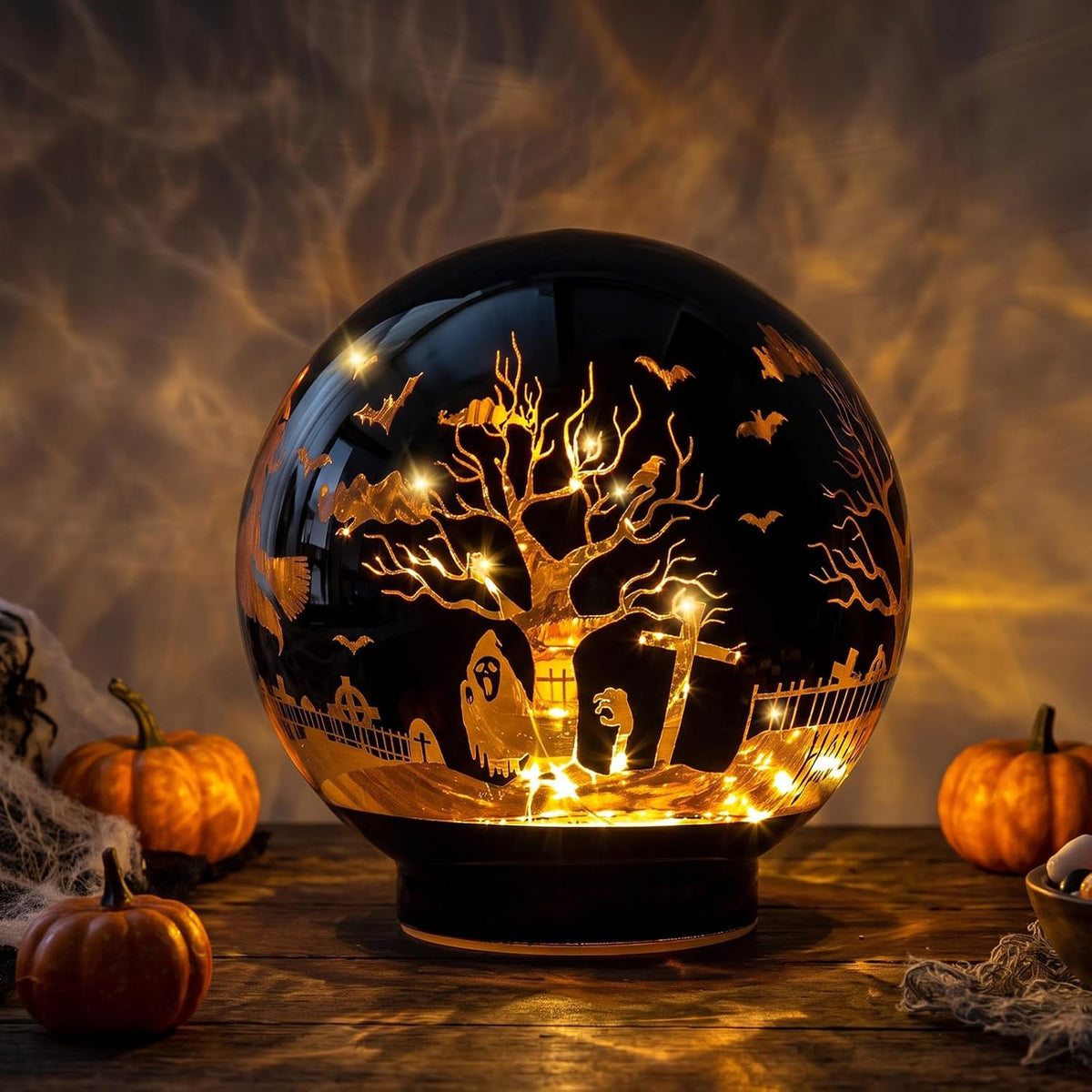 Halloween Decorations Rotating Lamp with Timer Halloween Figurine Light