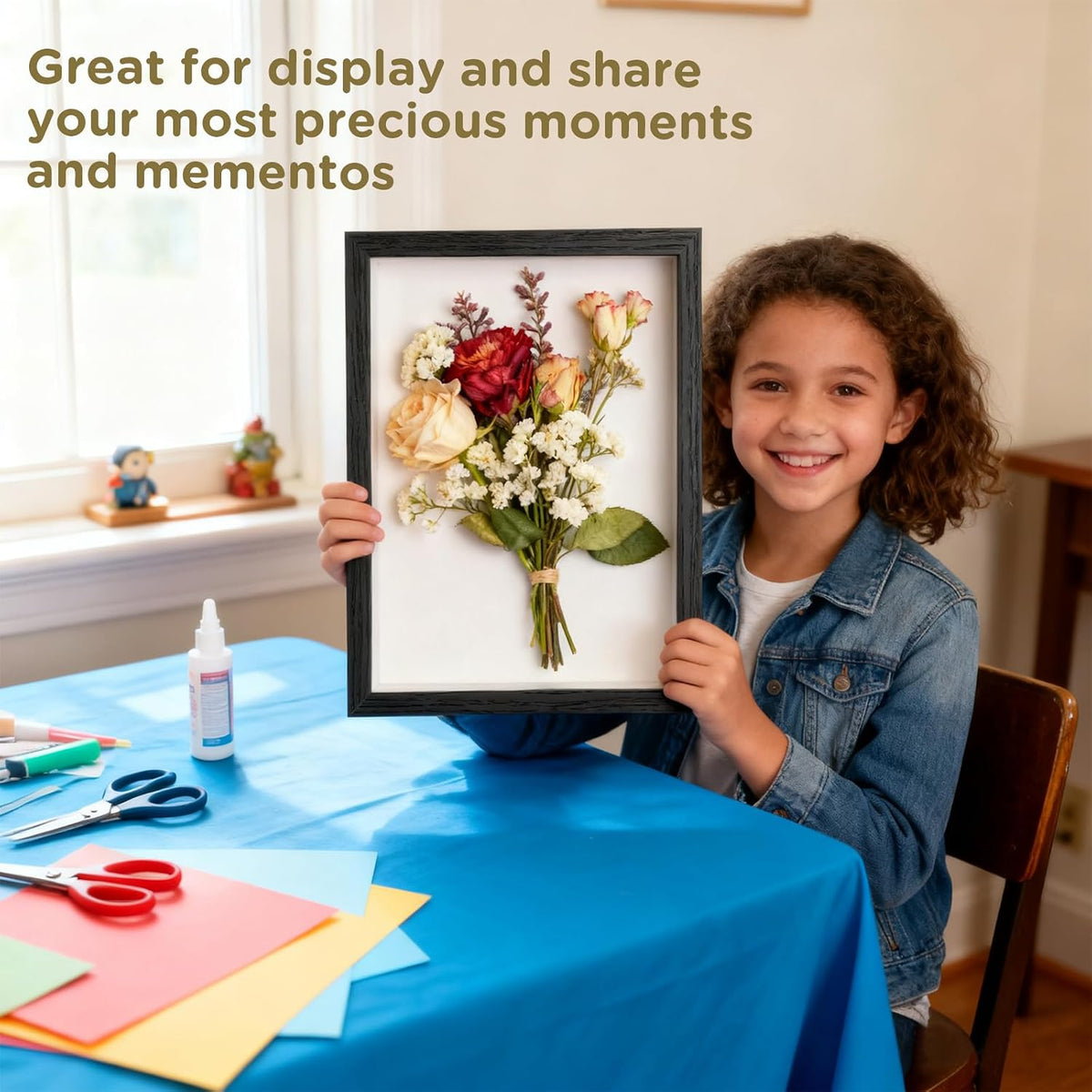 2 Pack Shadow Box Frame 11"x 14" - Wood Deep Shadowbox with Glass | Shadow Boxes Display Cases Suitable for Photos