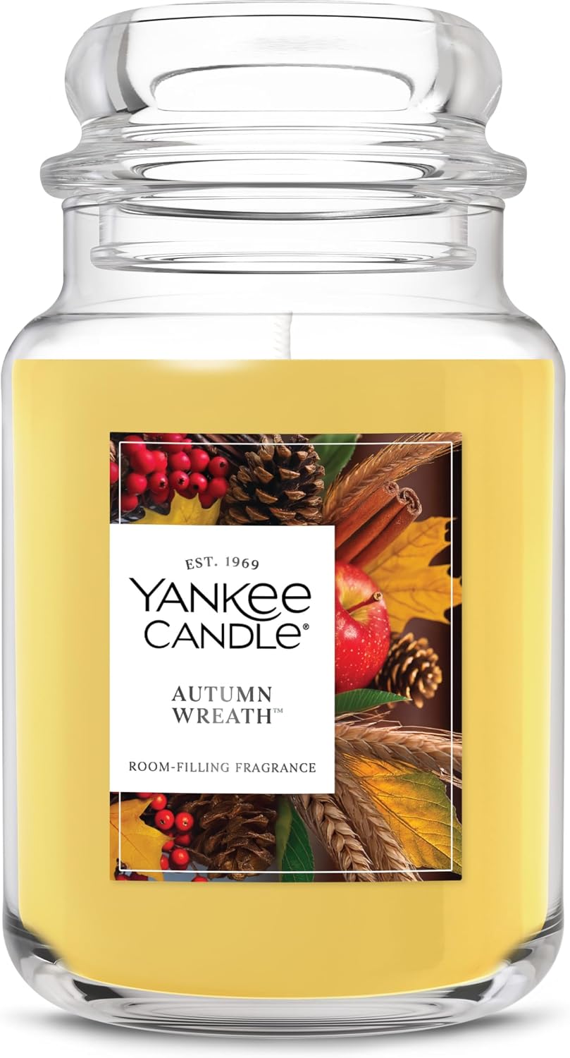 Yankee Candle Autumn Wreath Scented Candle, 22oz Large Jar