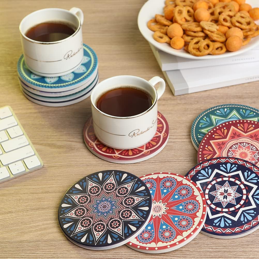 Absorbent Ceramic Stone Coasters for Drink / Set of 10