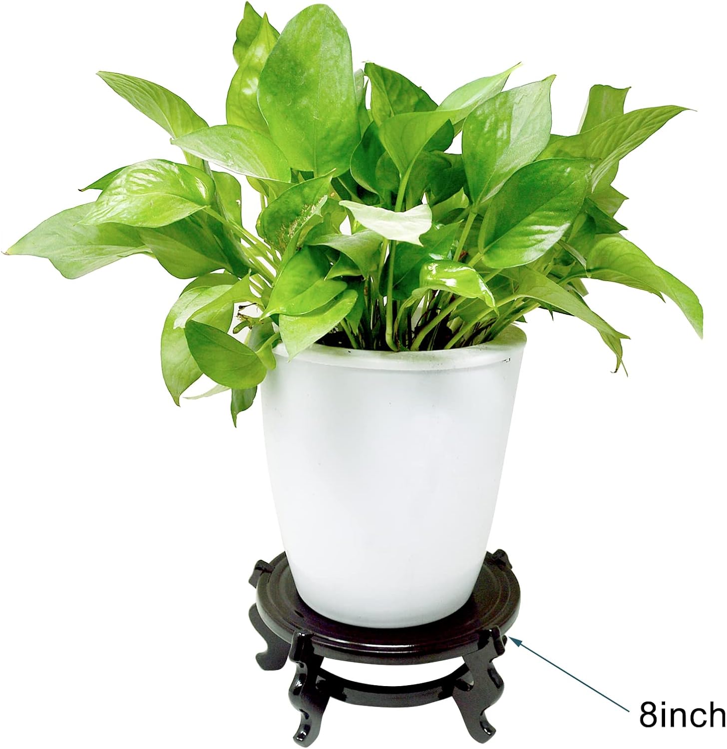 Feng Shui Chinese Wooden Fishbowl Planter Display Stand / 10 In