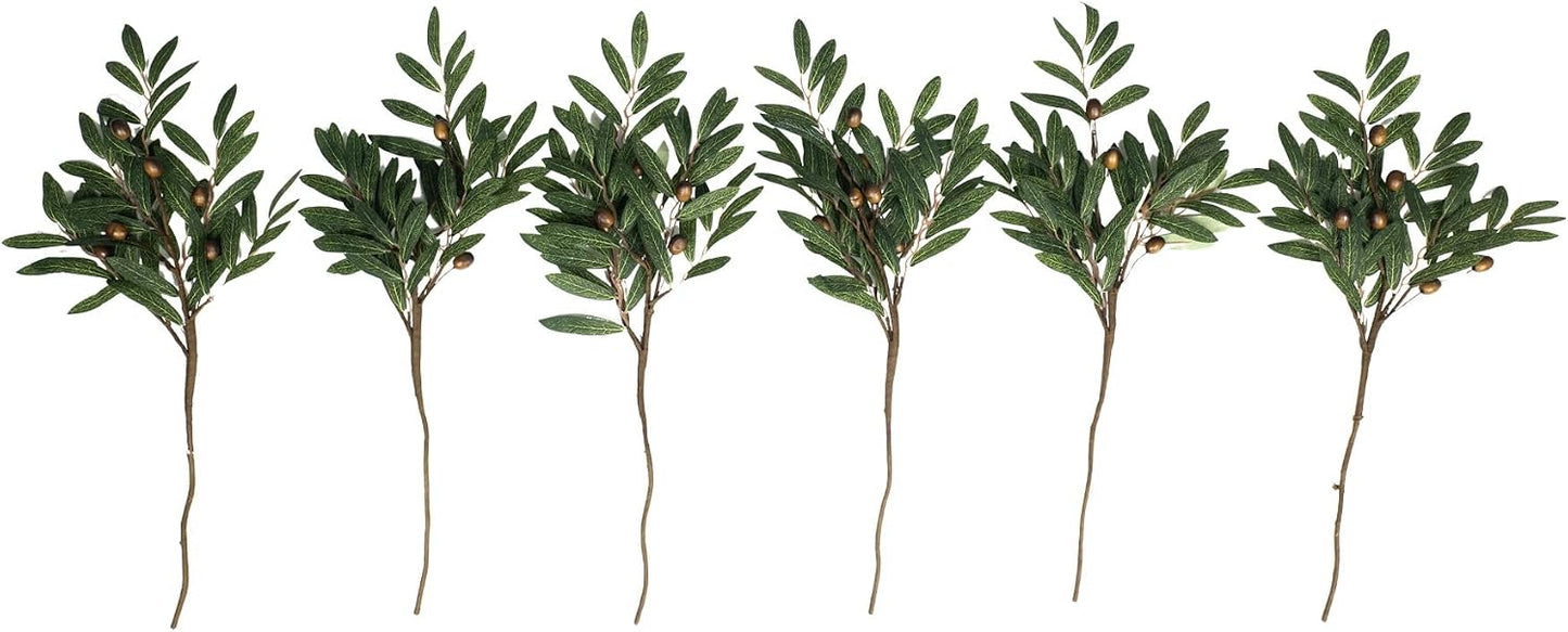 Mediterranean Flowers / 6 Olive Branches / 24"/61 Cm / Set of 6