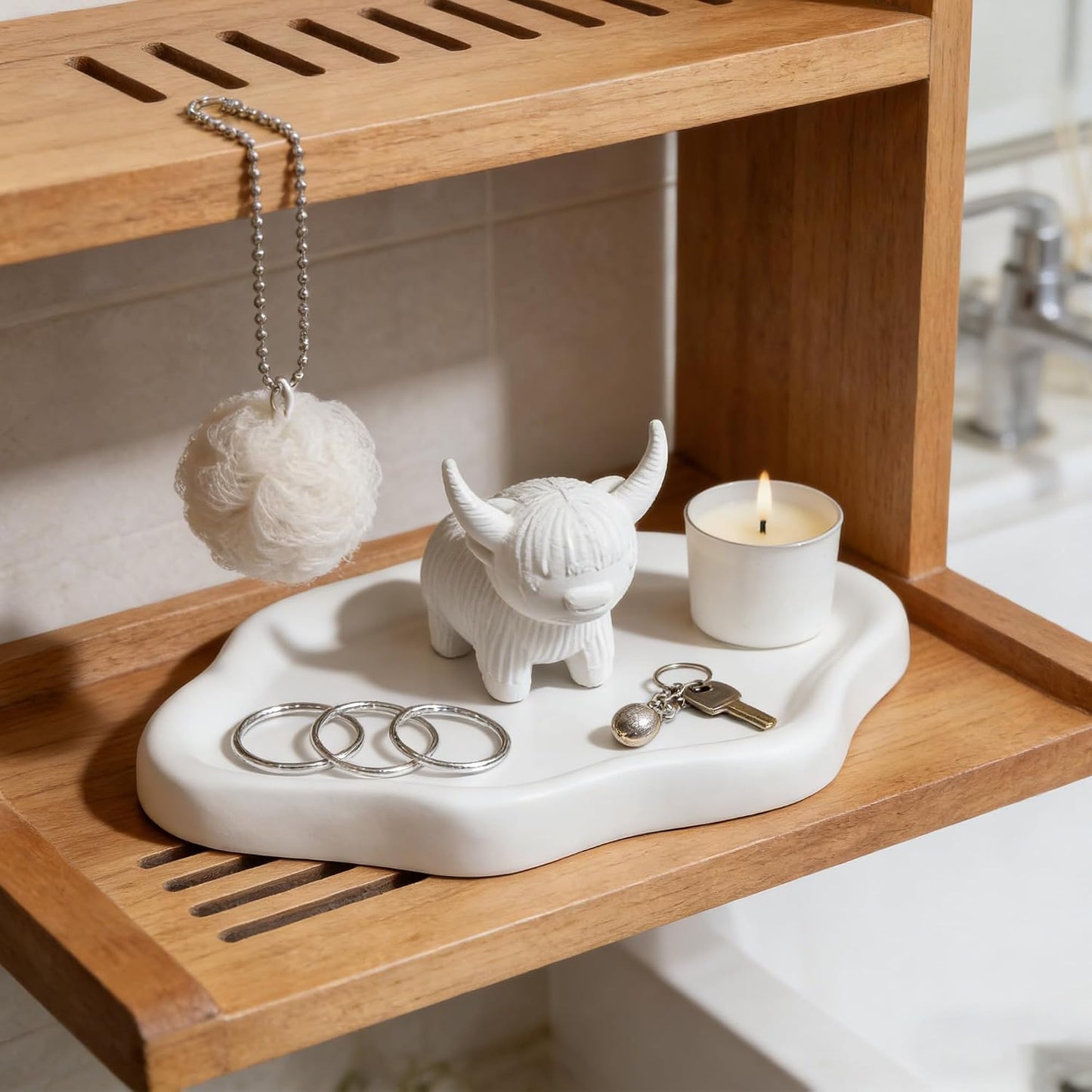 Ring Holder & Cloud Key Tray / Highland Cow