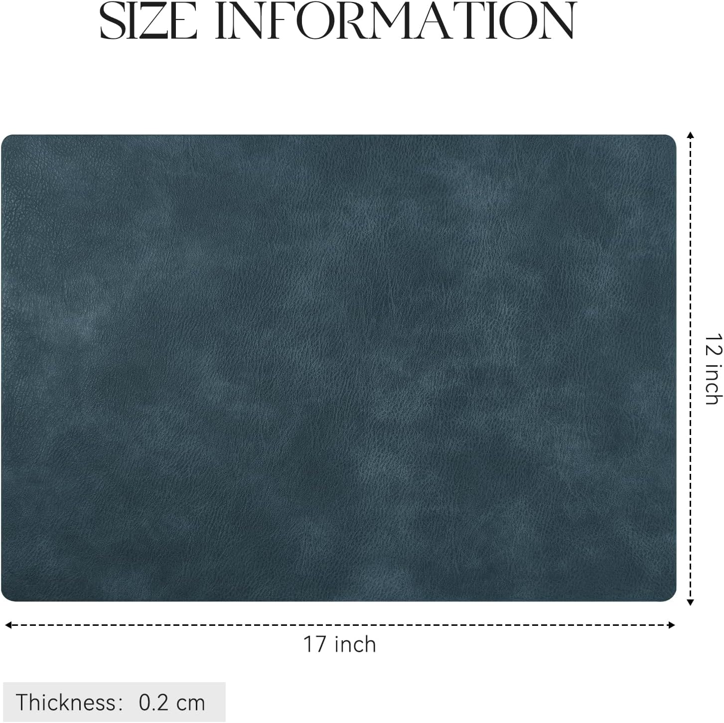 MOSAYT Vinyl Placemats Set of 12-12 X 17 Inch - Faux Leather 100% Waterproof Oil-Proof Wipeable PU Place Mats, Heat