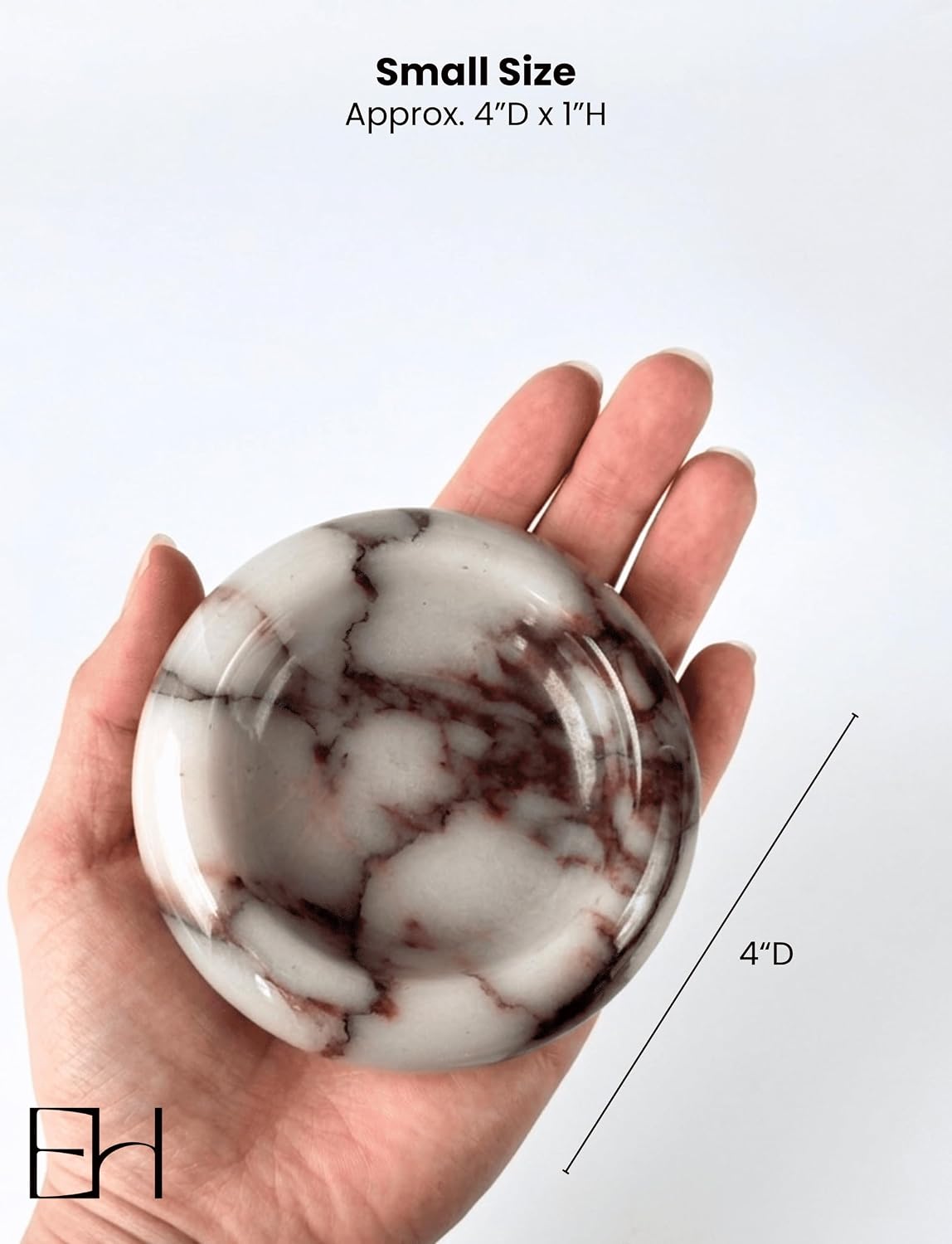 Small Round Decorative Stone Jewelry Tray for Rings & Earring / Natural / Set of 4