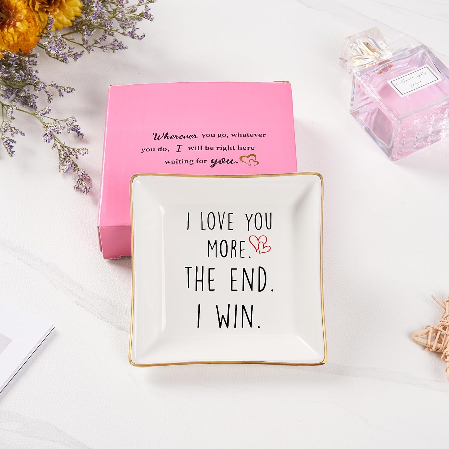 Wife Gifts Romantic Gifts for Her Jewelry Dish Tray / I Love You More