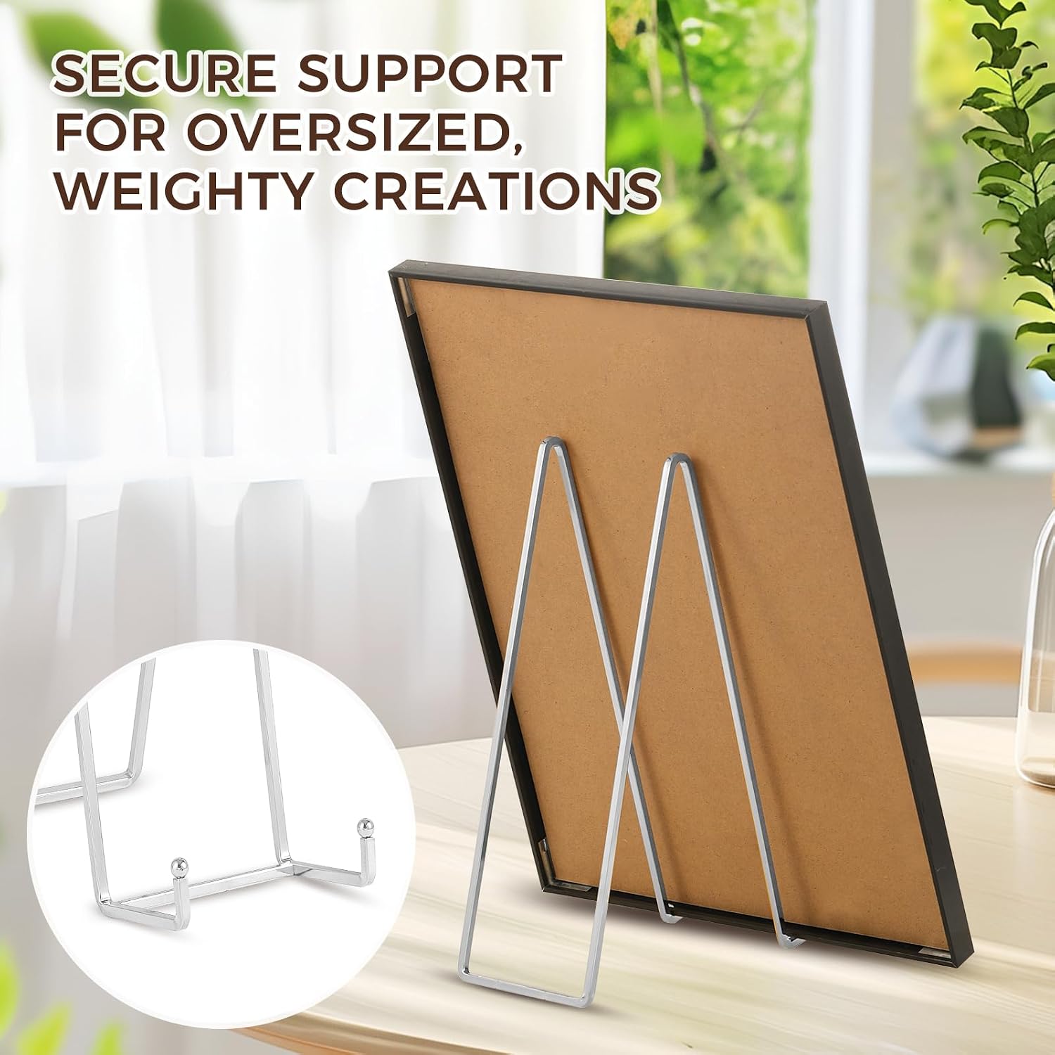Large Plate Holder Display Stand - 12 inch Super Tall Big Plate Stands for Heavy Duty Display - Metal Picture Frame