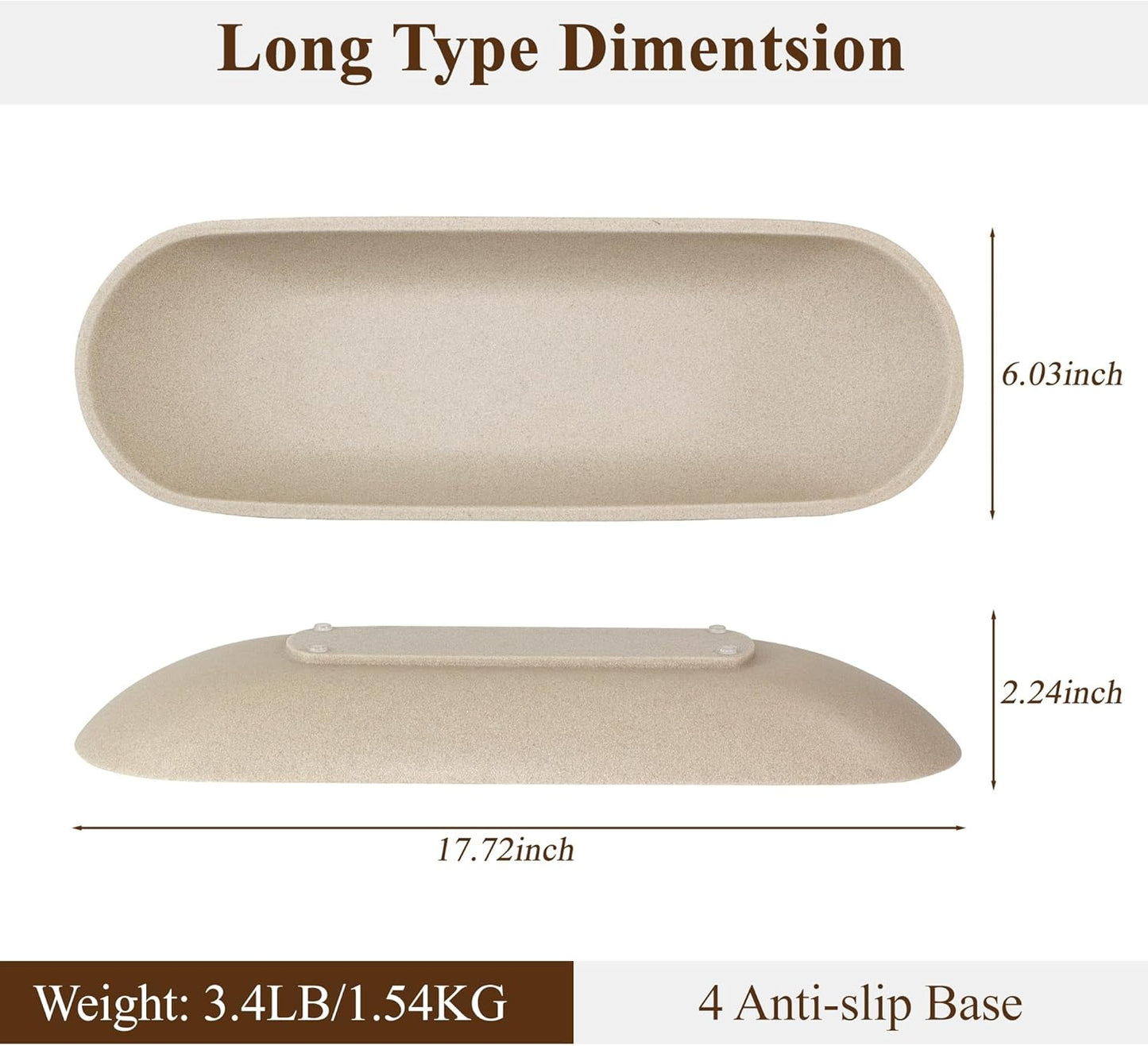 Long Dough Bowl / Beige / Extra Long / 17.72 Inch