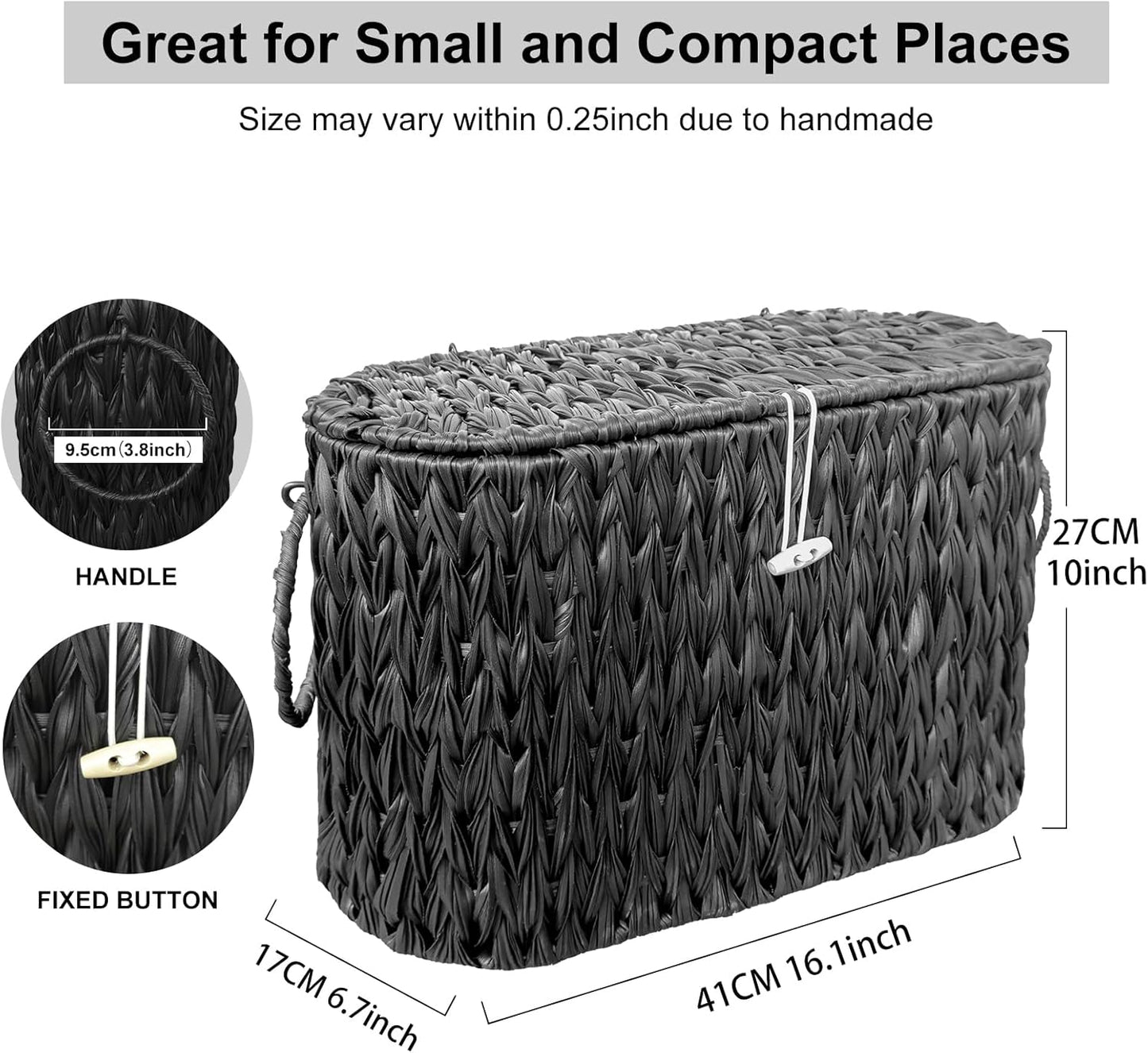 Wicker Toilet Paper Storage Stand / Black