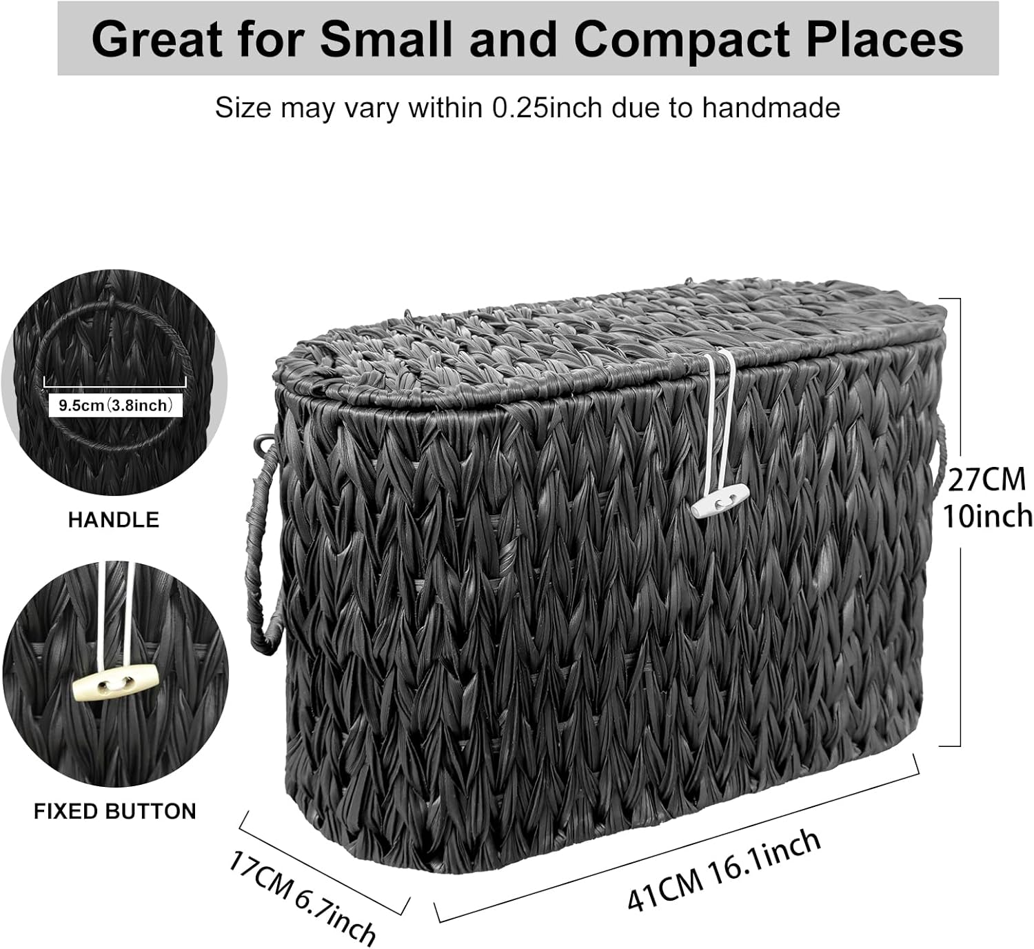Wicker Toilet Paper Storage Stand / Black