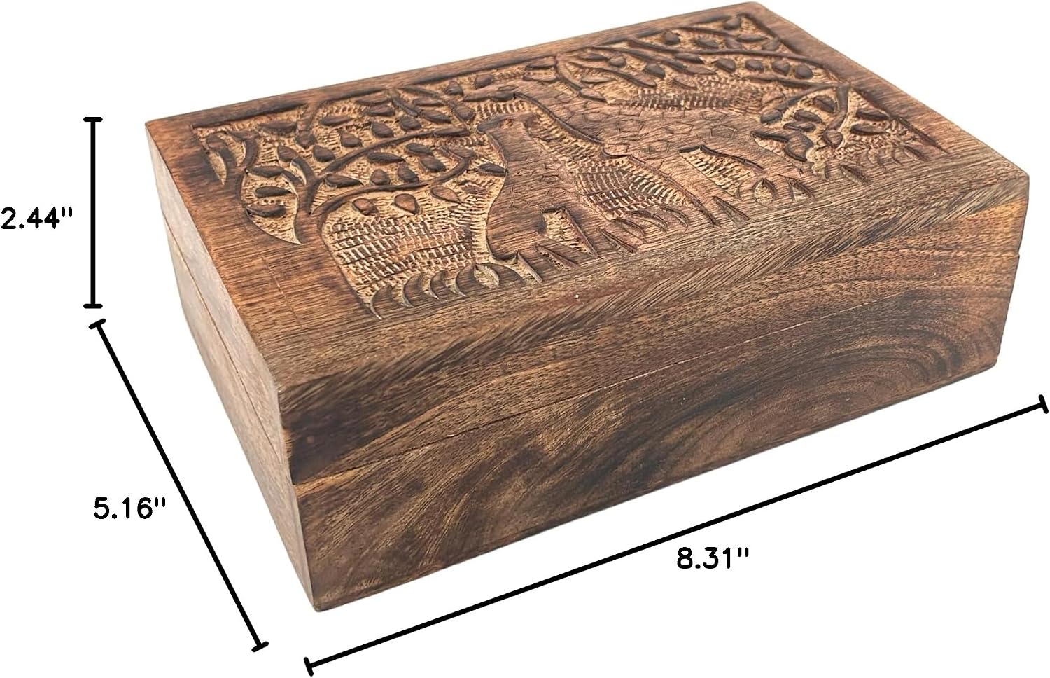 Wooden Mini Jewellery Box & Tree Design-Trinket Box for Ladies-Jewellery Storage / Giraffe