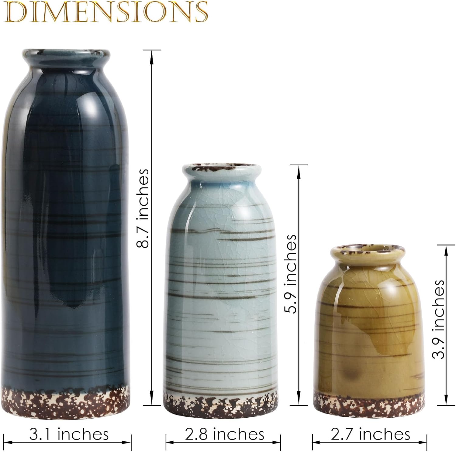 Ceramic Vase / Handcrafted Ceramic Vases / Set B / Set of 3