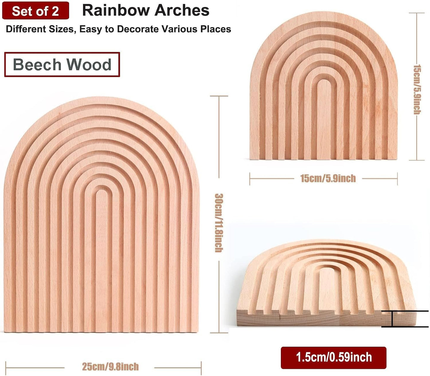 Wood Rainbow Arch / Modern Boho Room Decor