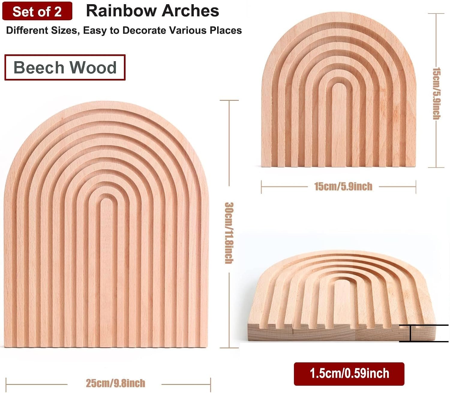 Wood Rainbow Arch / Modern Boho Room Decor