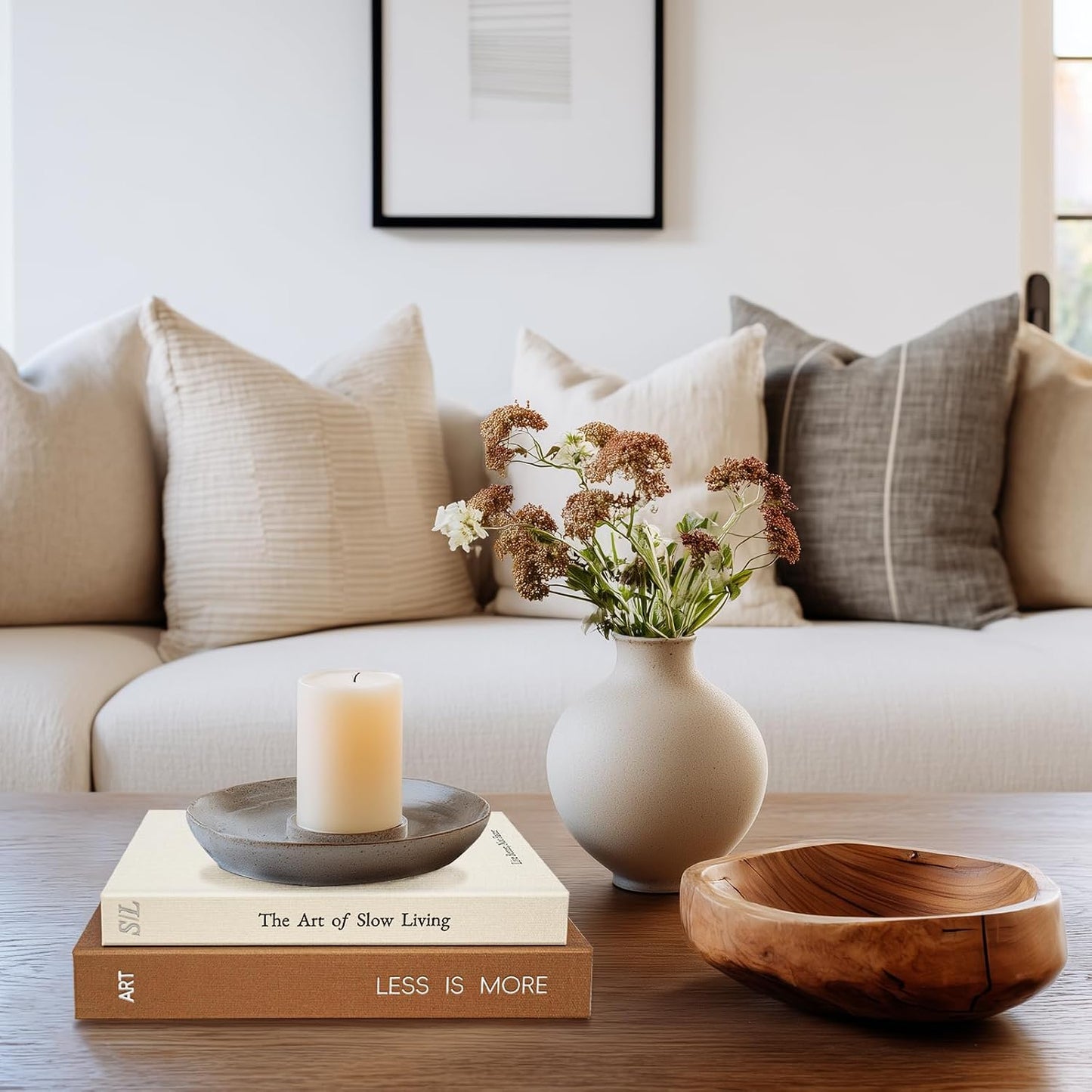 Minimalist Decorative Books / Brown-white / Set of 2