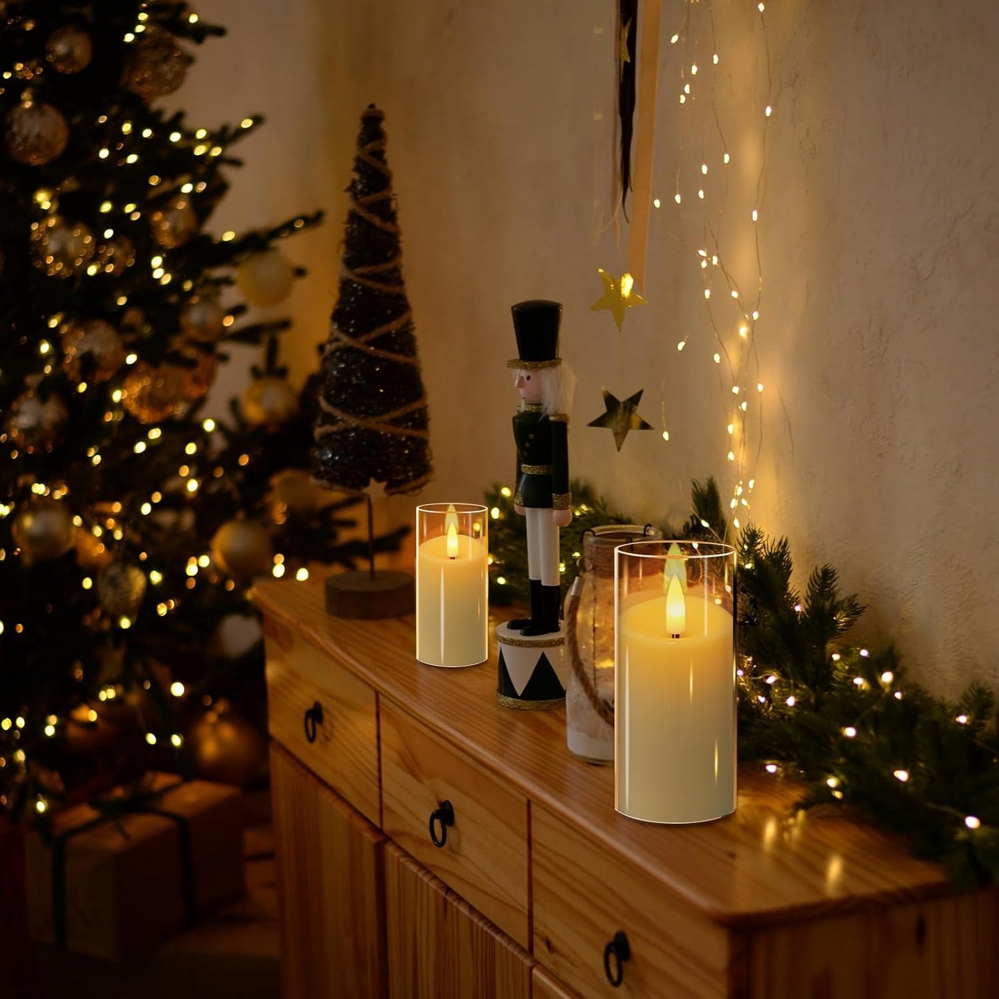 6 Pack Flickering Flameless Votive Candles with Timer and Remote, Battery Operated Long Lasting 300+ Hours, Small