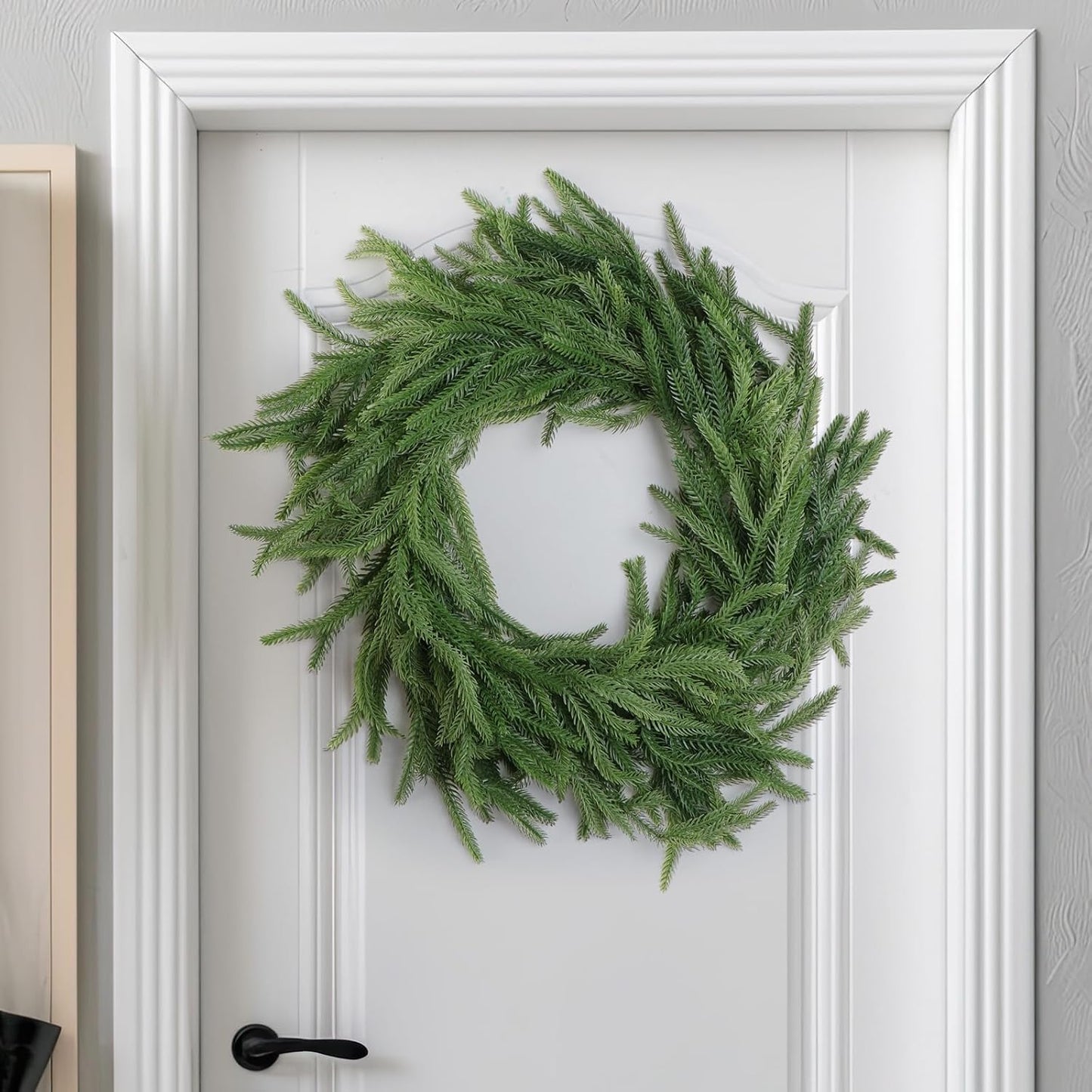 2 Pack Christmas Norfolk Pine Garland 6FT, Real Touch Greenery | Full Evergreen Garland for Mantle, Fireplace, Table