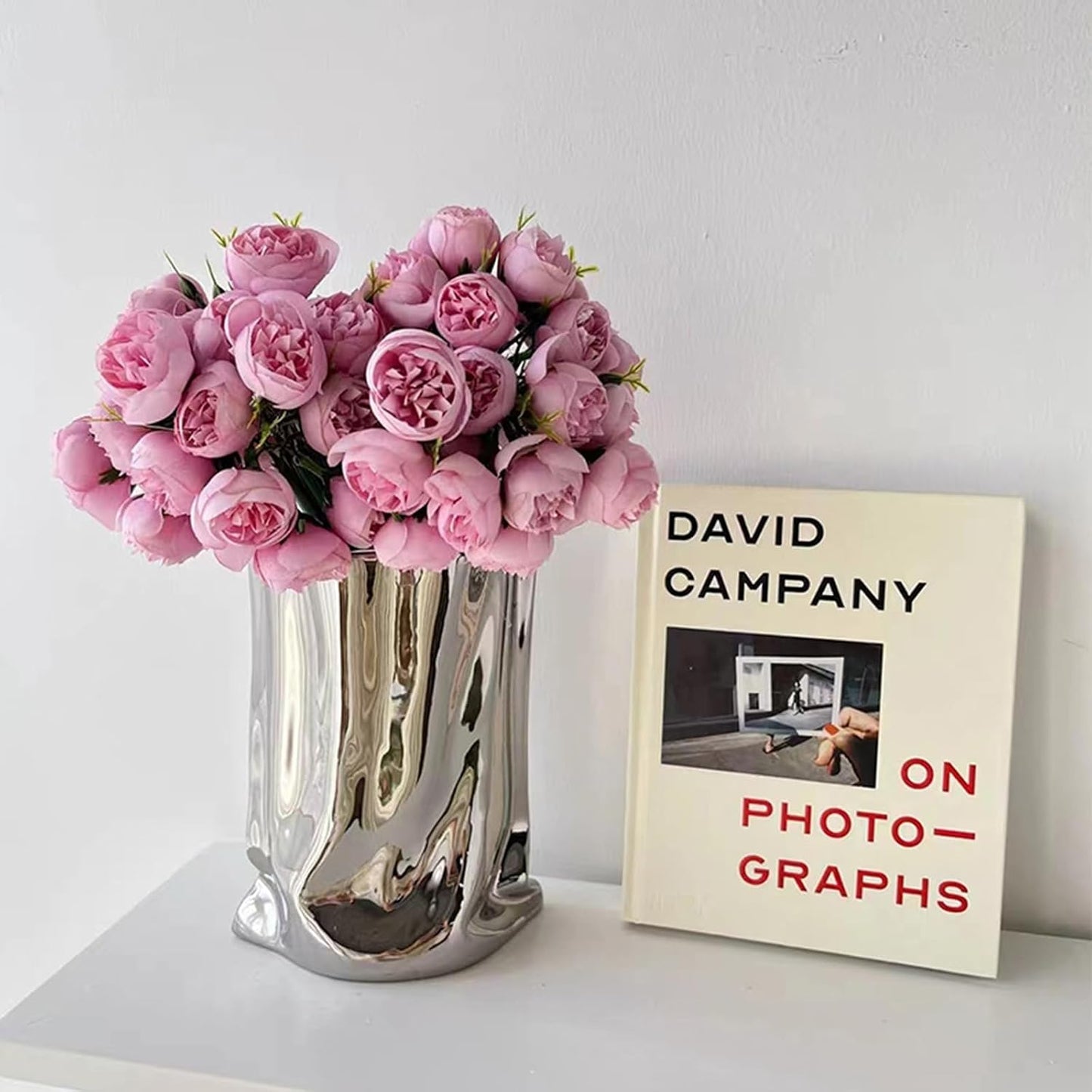Liquid Chrome Ceramic Vase / Silver