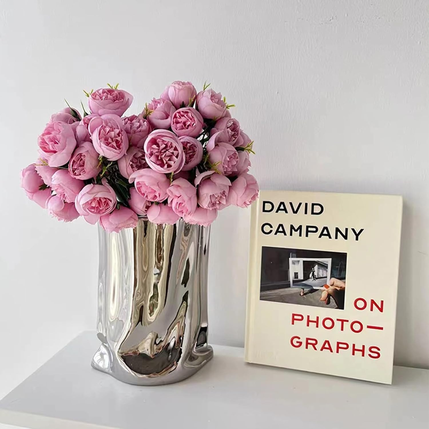Liquid Chrome Ceramic Vase / Silver