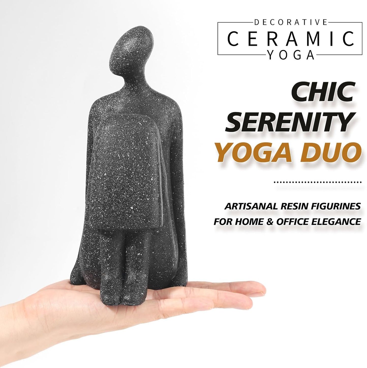 Yoga Decorative Bookends / Artisanal Resin Figurines