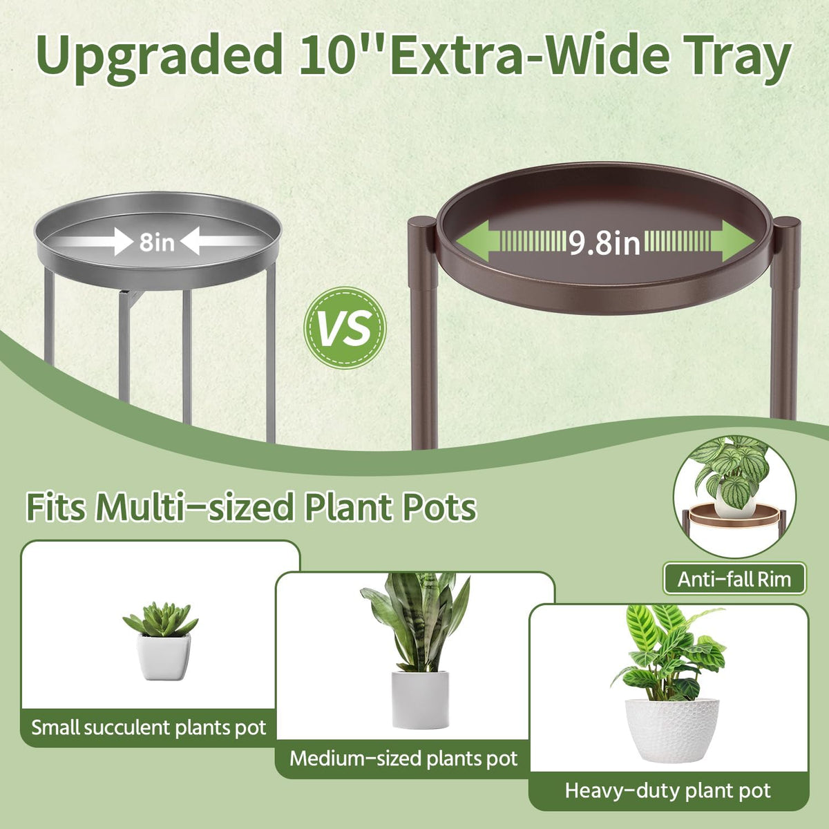 LASZOLA Plant Stand Indoor with 10 Inch Large Metal Tray, 5 Tier Bronze | Corner Tall Folding Flower Display Rack