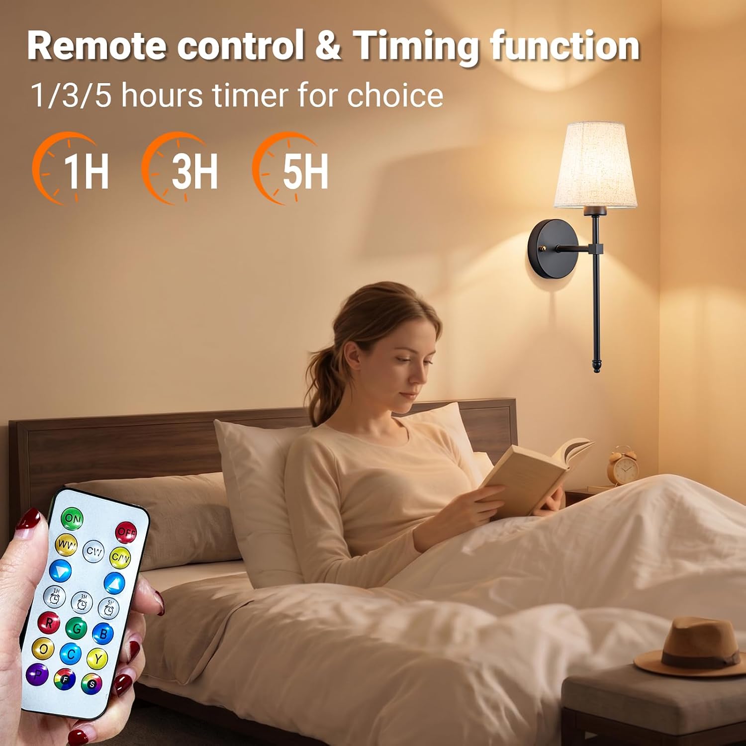 Battery Operated Wall Sconce Set Of Two with Remote Control, Indoor Not Hardwired Dimmable Battery Operated Wall Sconce