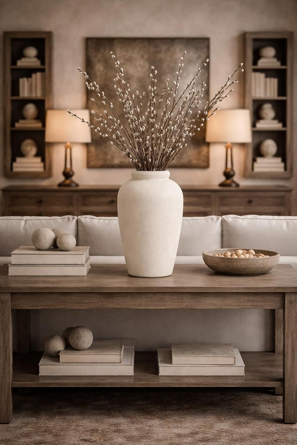 Large Ceramic Rustic Vase / White / 11 Inch / Set of 11